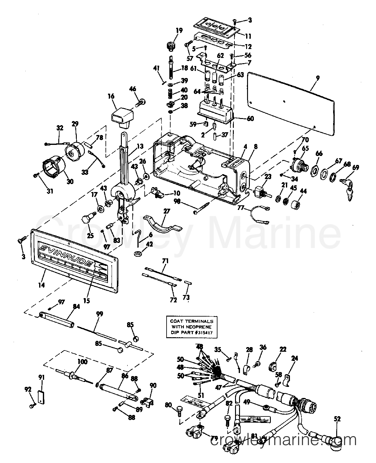 1971 Outboard 50 - 50173S - REMOTE CONTROL