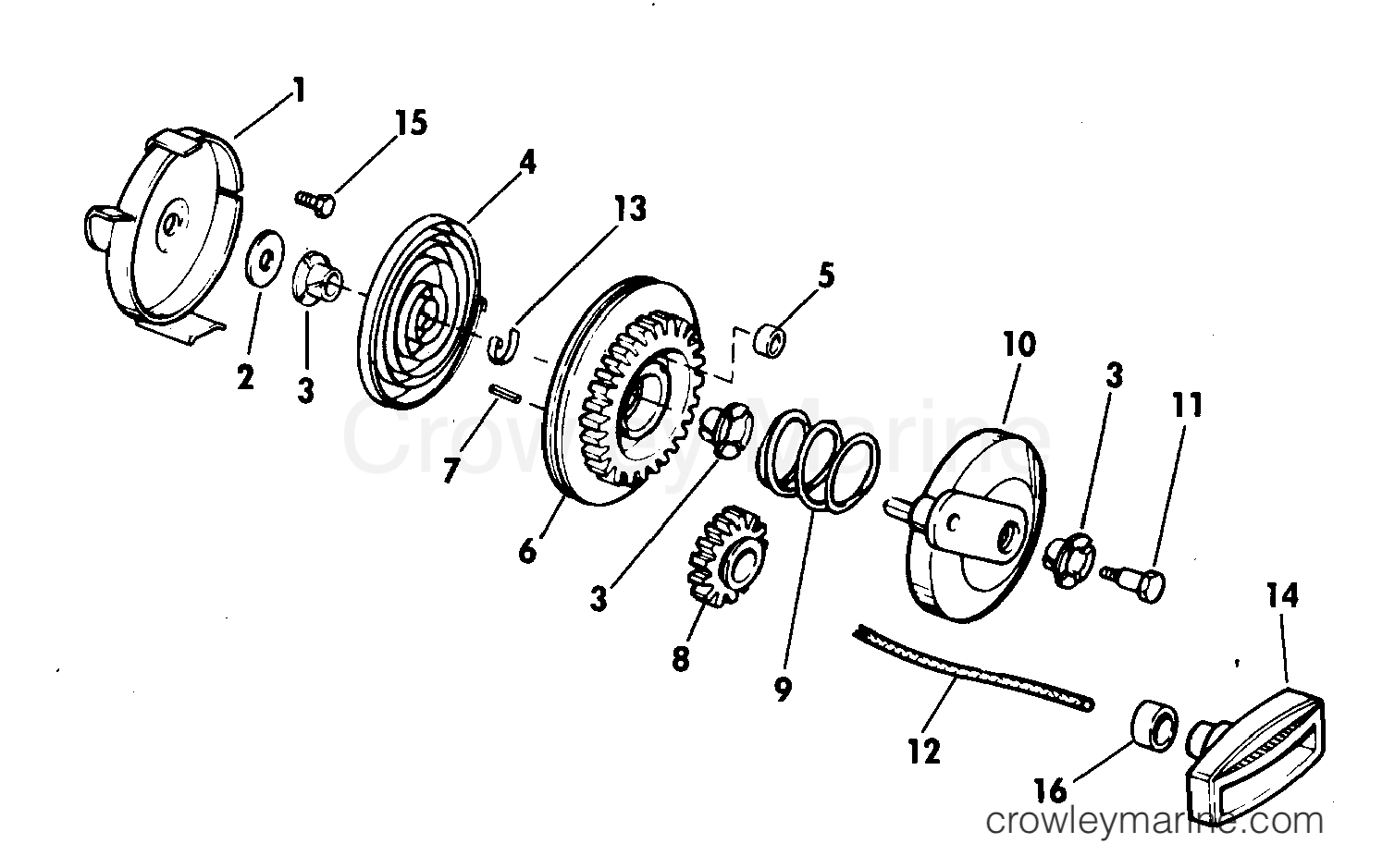 1977 Outboard 4 - 4W77B - REWIND STARTER