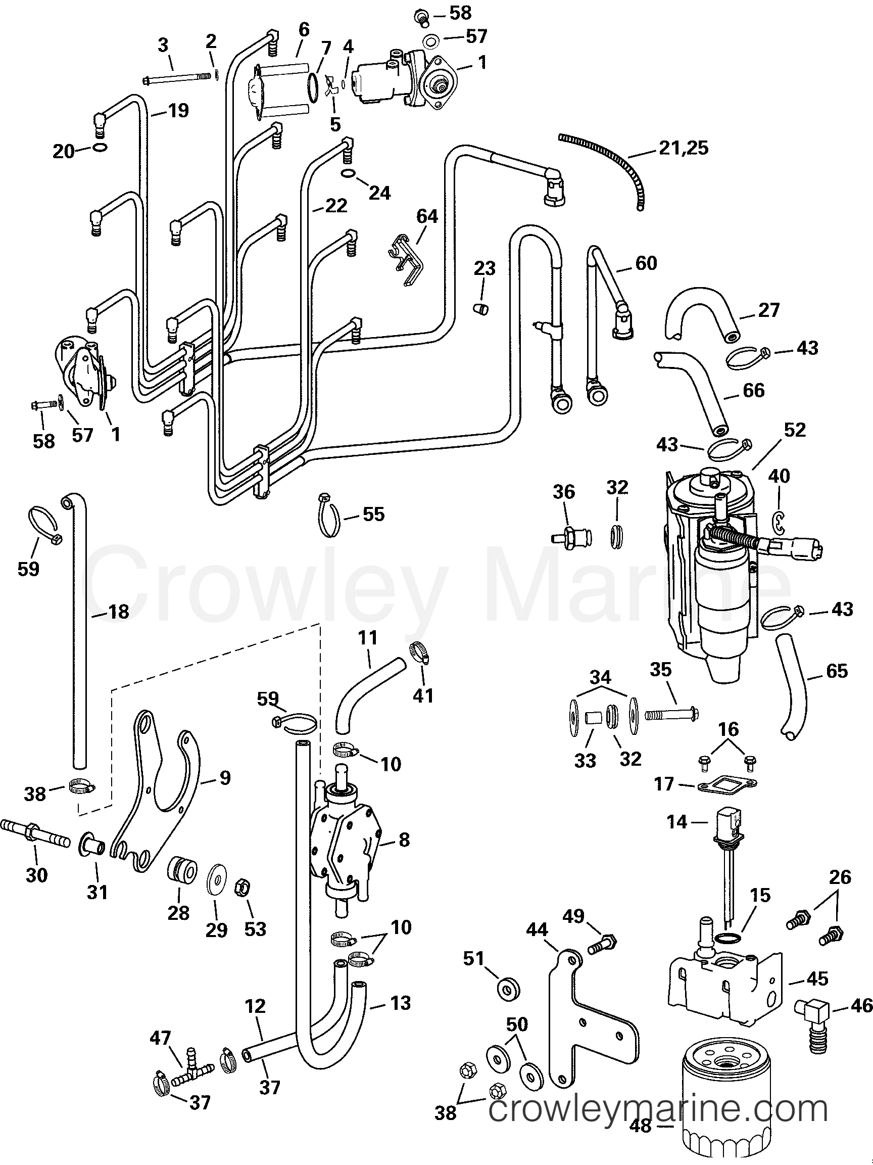 2000 Outboard 225 - RE225FGSSH - FUEL COMPONENTS