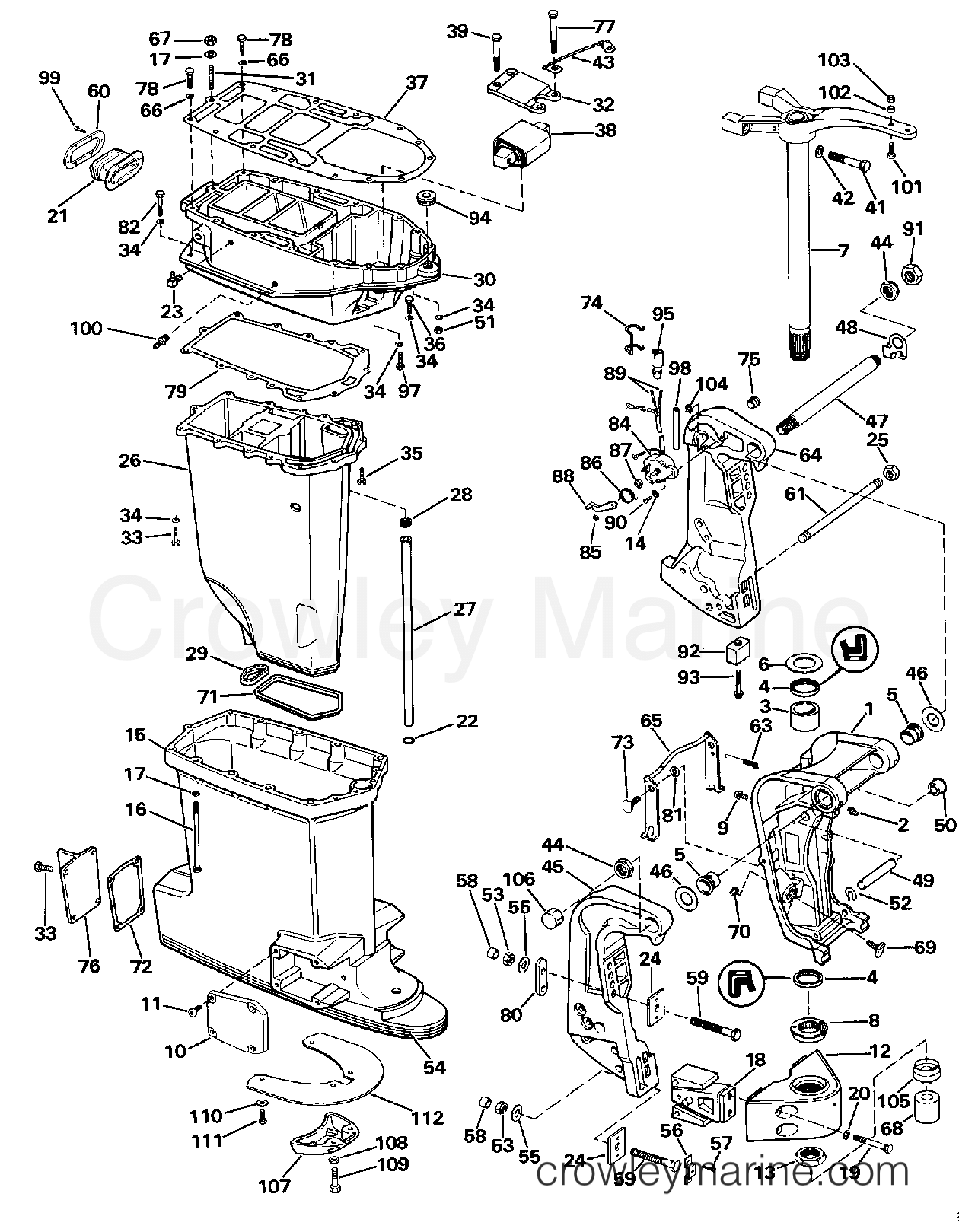 1989 Outboard 300 - J300PLCEM - MIDSECTION
