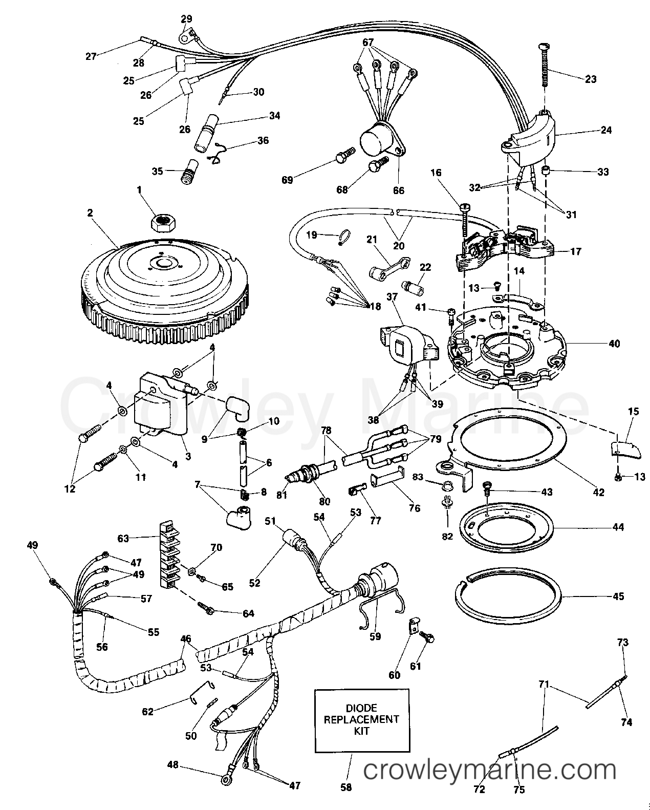 1989 Outboard 45 - J45RCLE - IGNITION