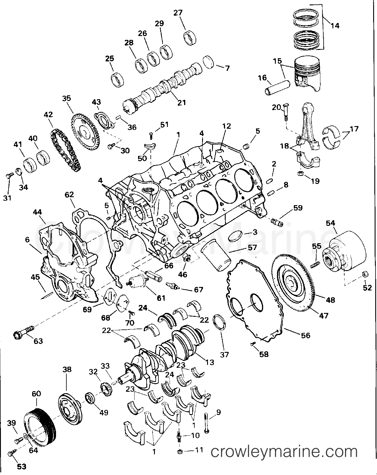 1994 OMC Stern Drive 5.8 - 58FAGPMDM - CRANKCASE - 5.8 LITRE