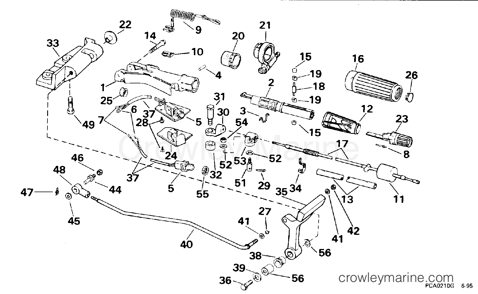 1996 Outboard 25 - J25RWLEDC - STEERING & SHIFT HANDLE