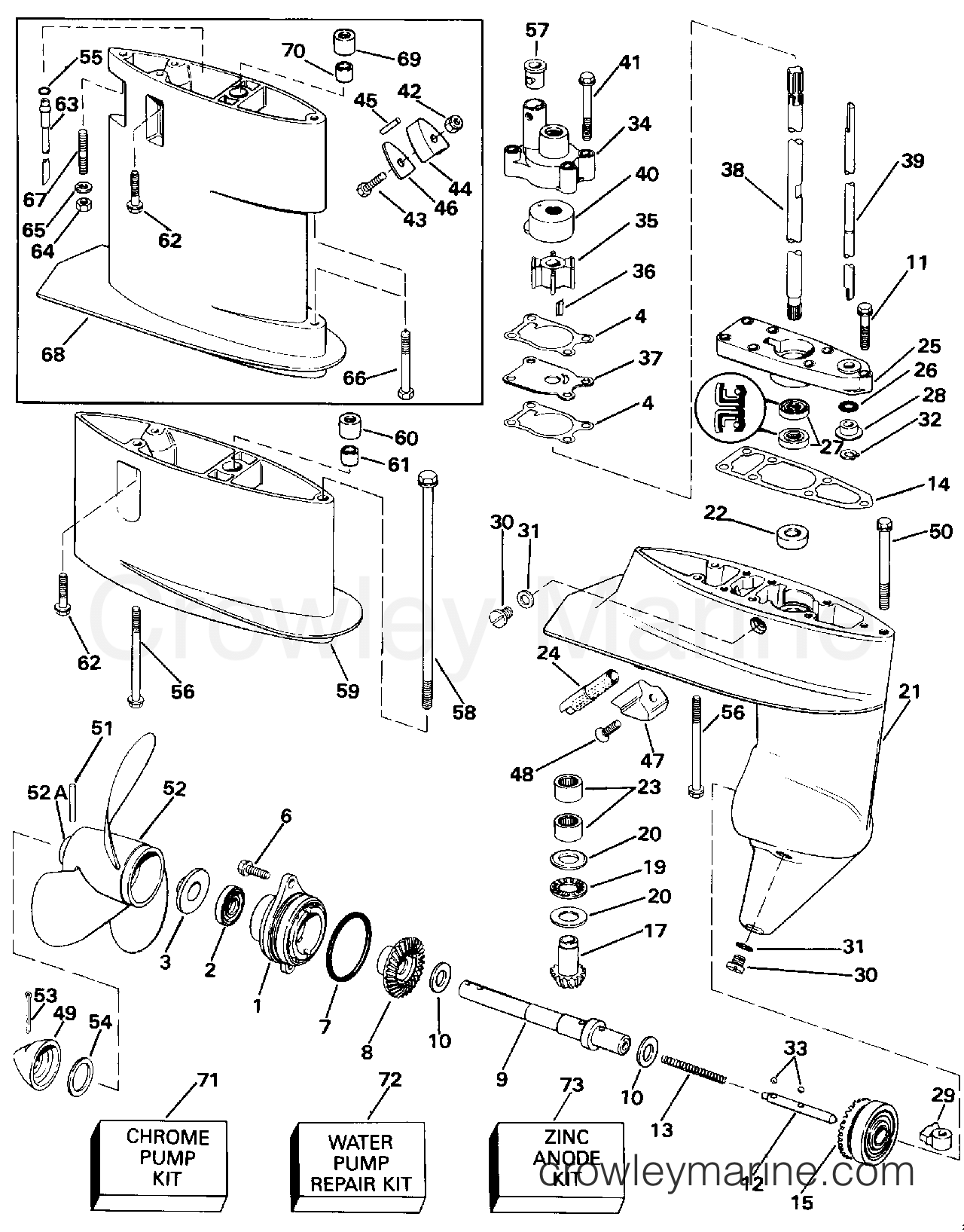1993 Outboard 8 - J8SRLETB - GEARCASE