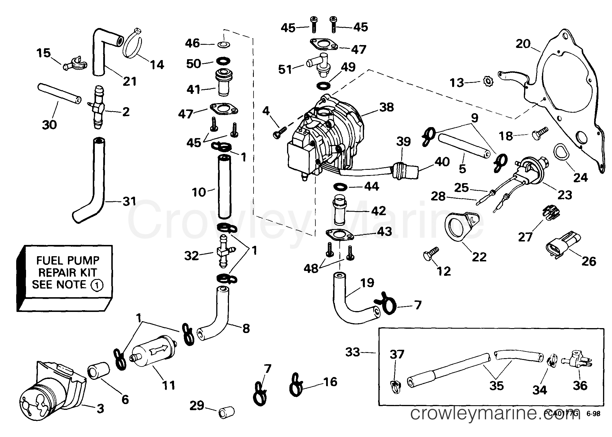 1999 Outboard 200 - BJ200CXEEB - FUEL PUMP