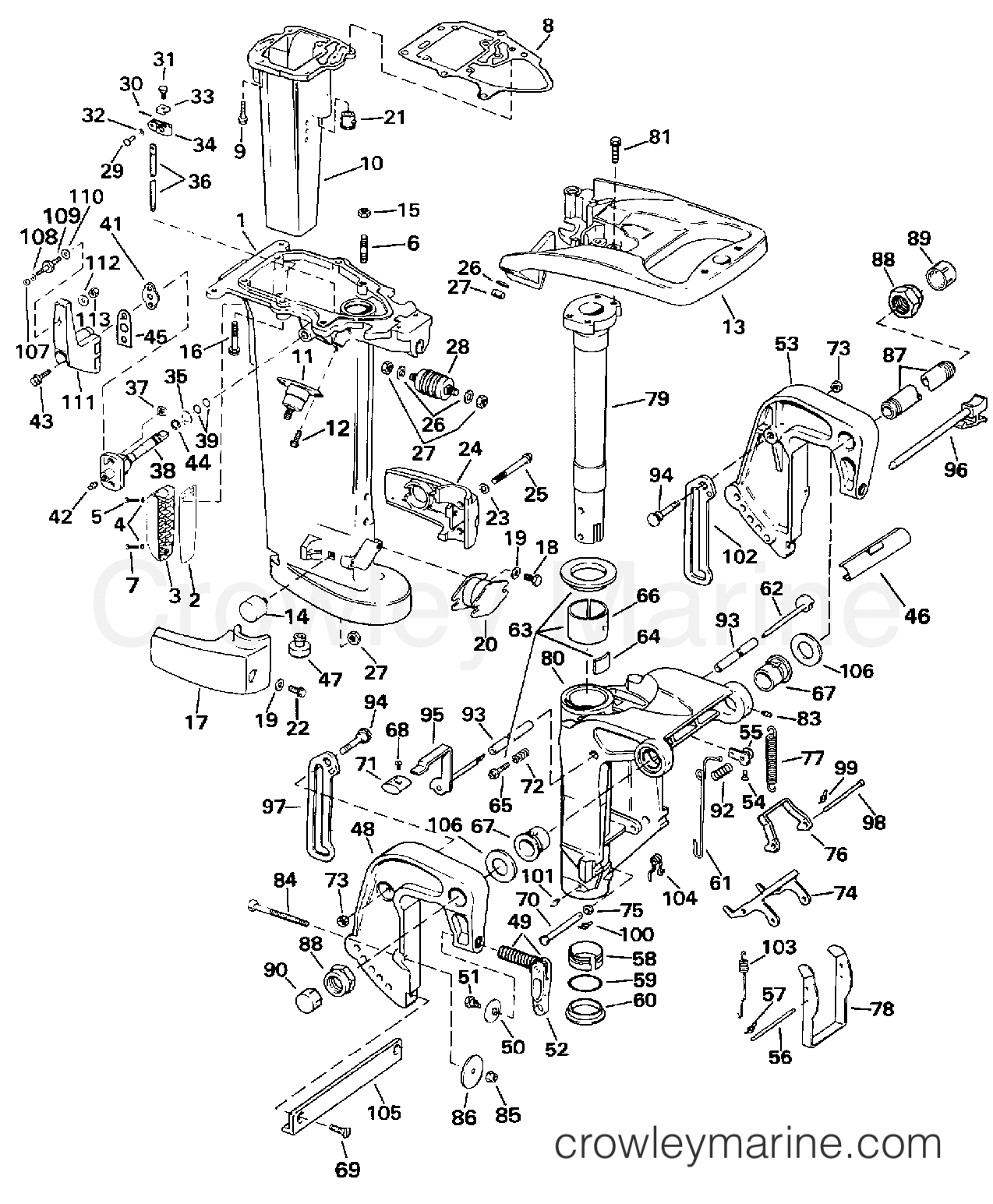 1997 Outboard 30 - BJ30EEUD - MIDSECTION