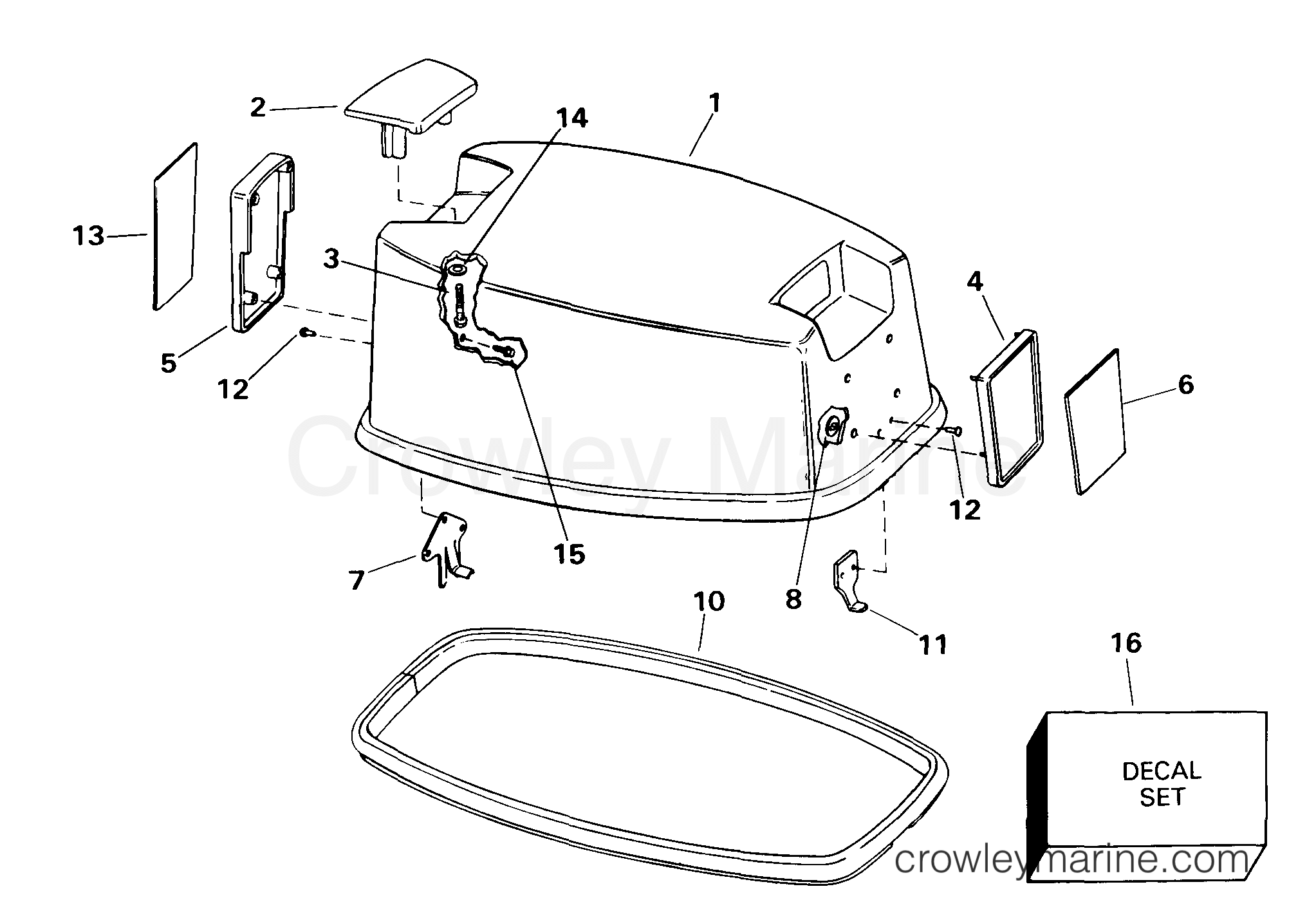 1999 Outboard 25 - J25WREES - ENGINE COVER