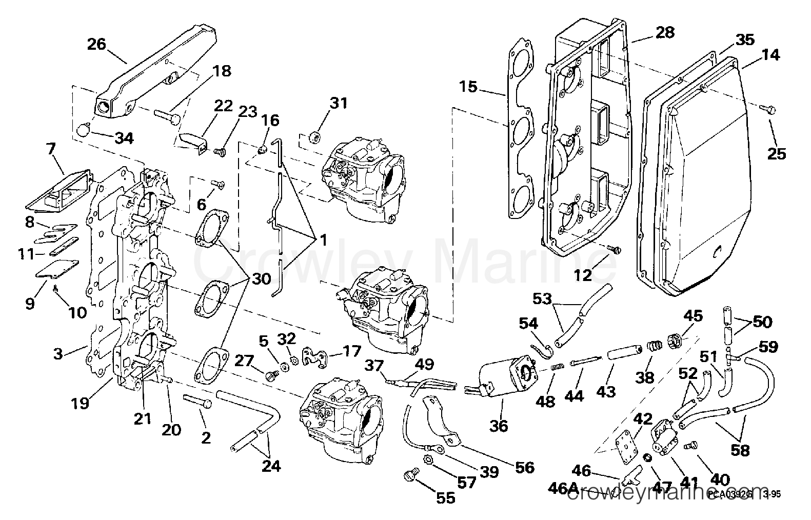 1998 Outboard 50 - J50TTLECA - INTAKE MANIFOLD