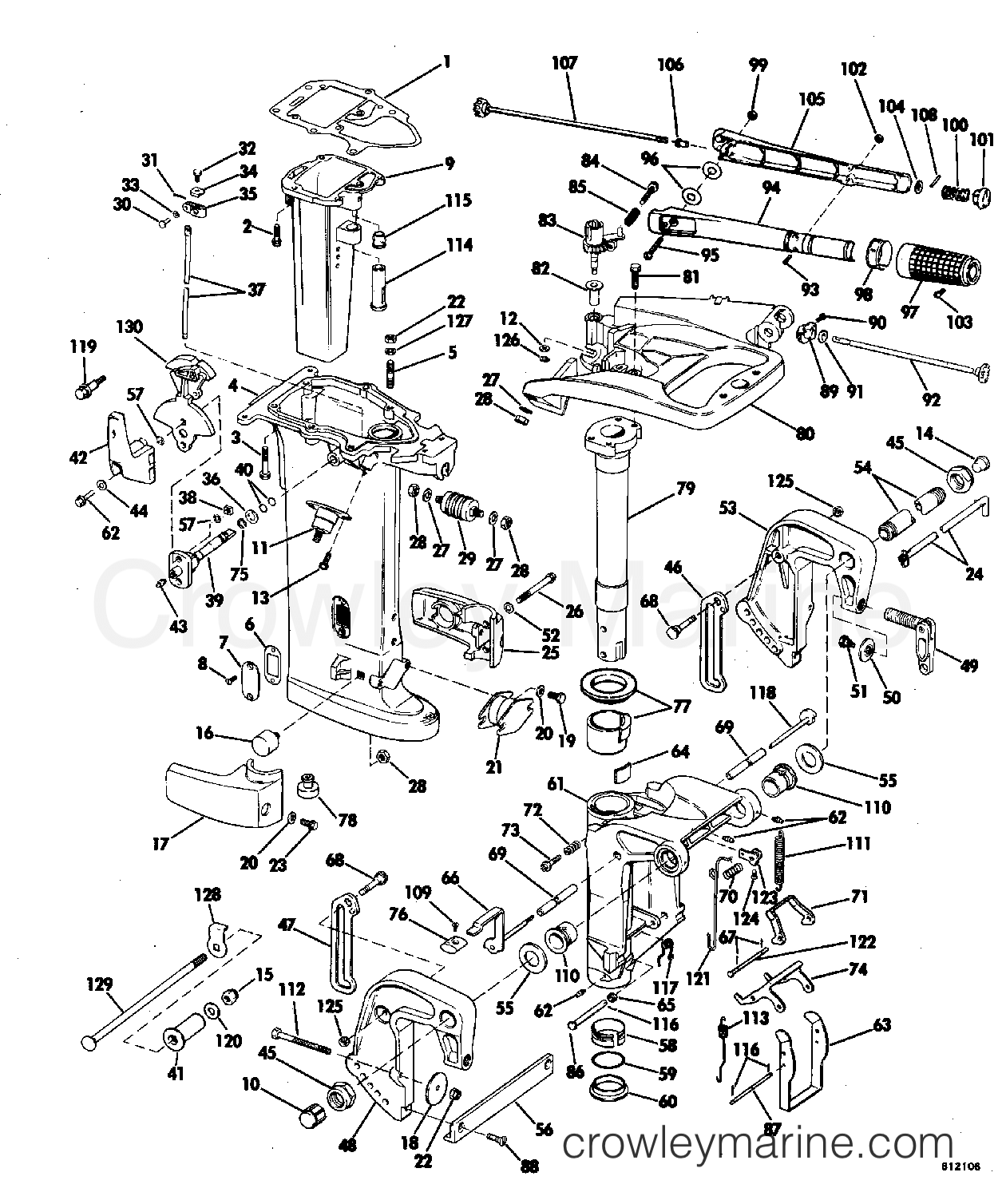 1981 Evinrude Outboards 35 - E35ECIG EXHAUST HOUSING section