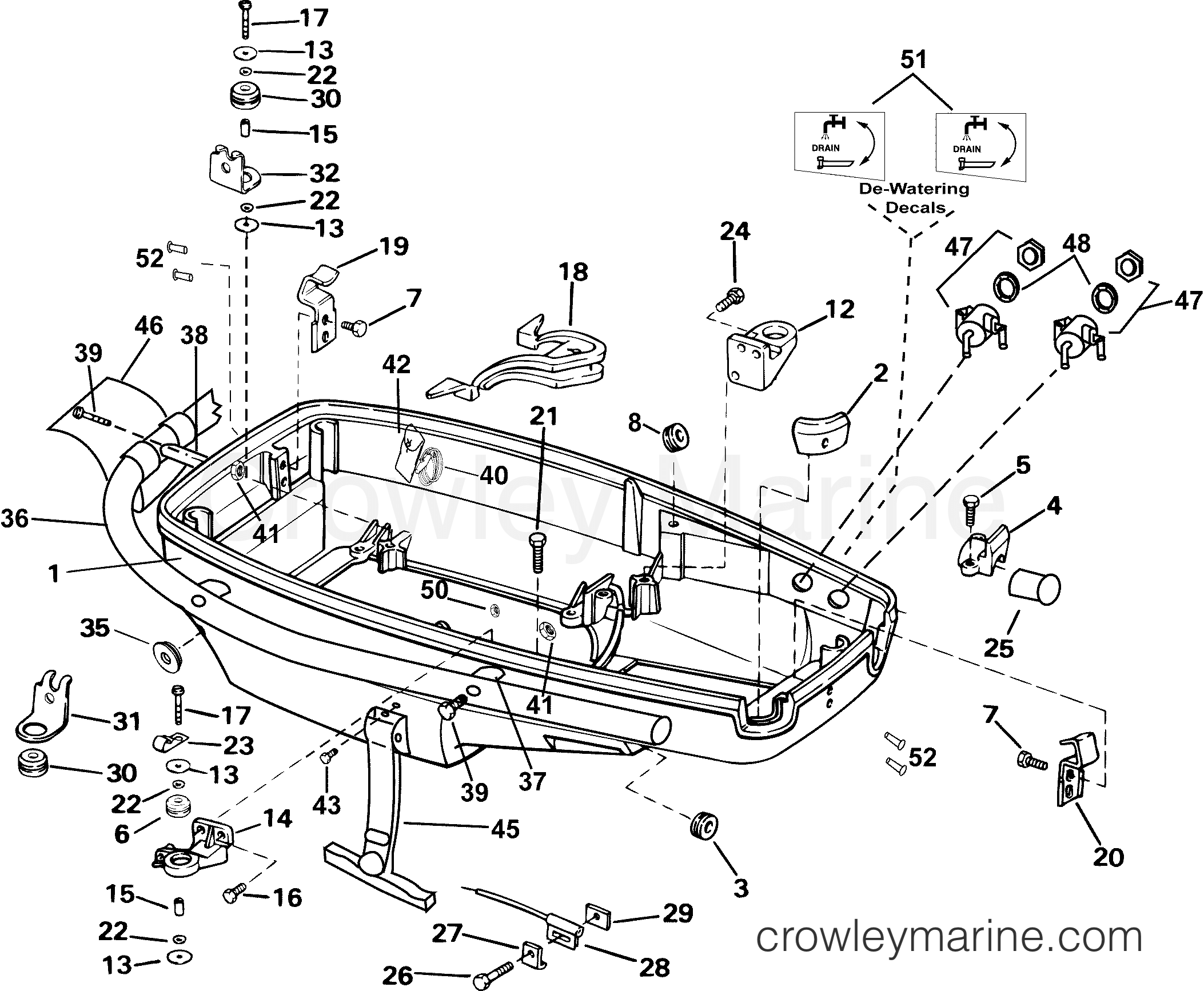 2004 Outboard 55 - J55MLSRC - LOWER ENGINE COVER