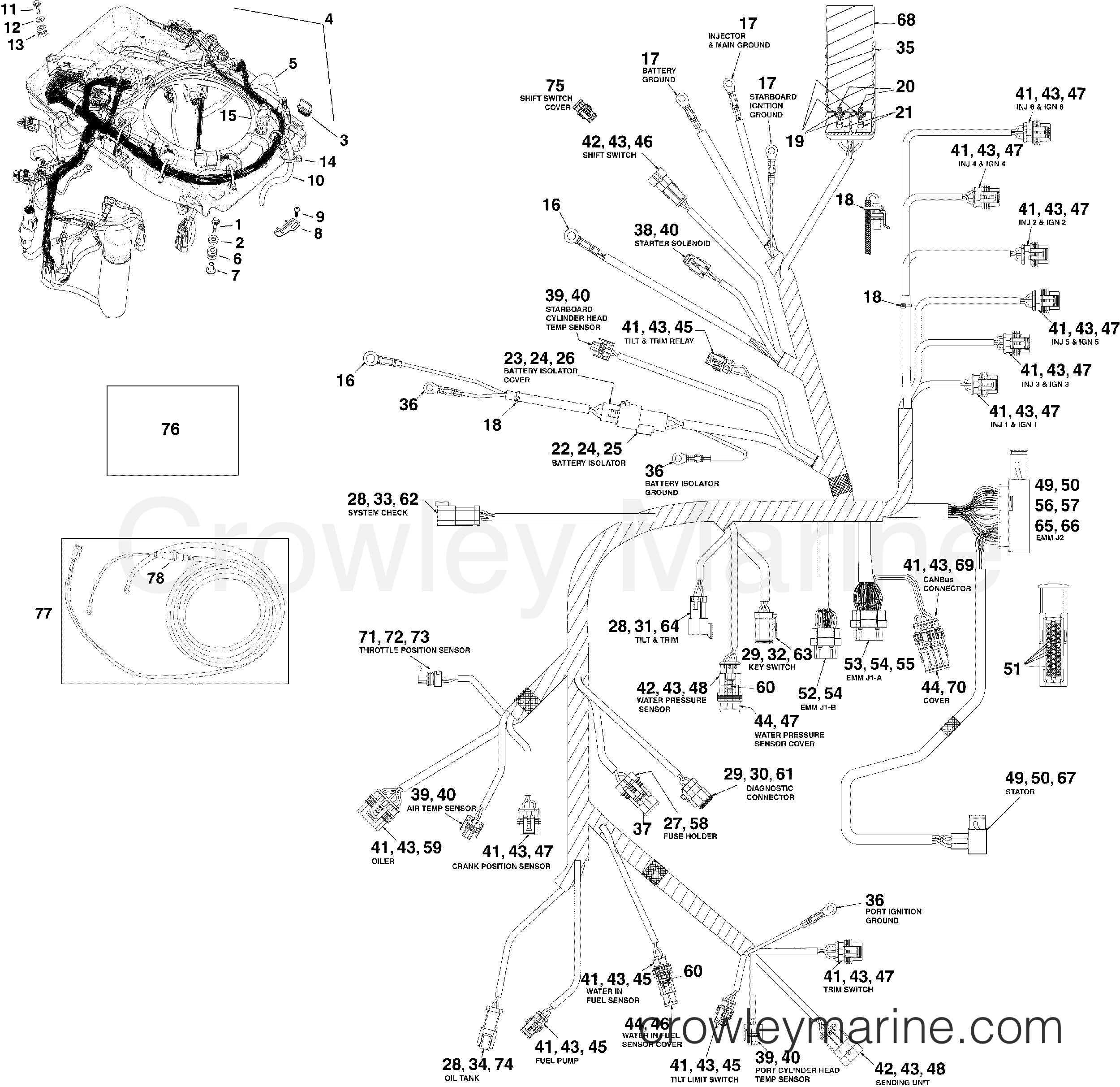 2008 Outboard 200 - E200DSLSCA - ELECTRICAL HARNESS