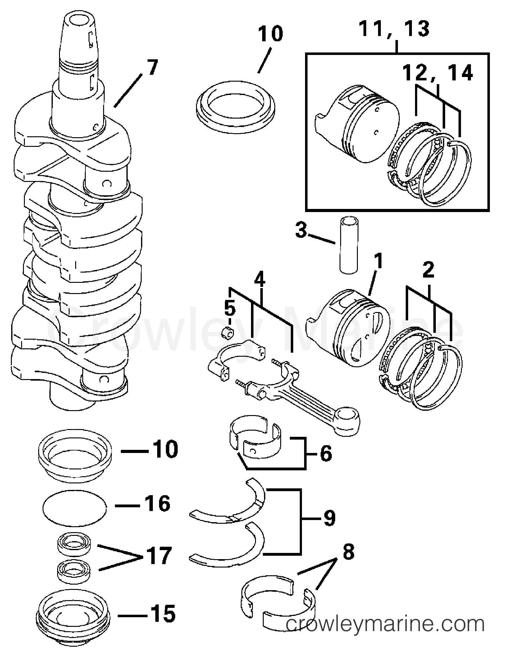 2000 Outboard 70 - E70 - CRANKSHAFT