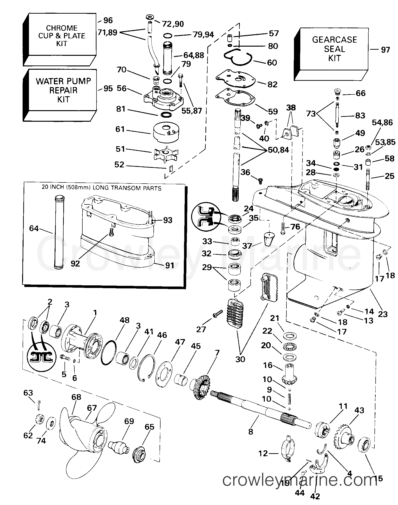 2000 Outboard 25 - J25ESSS - GEARCASE