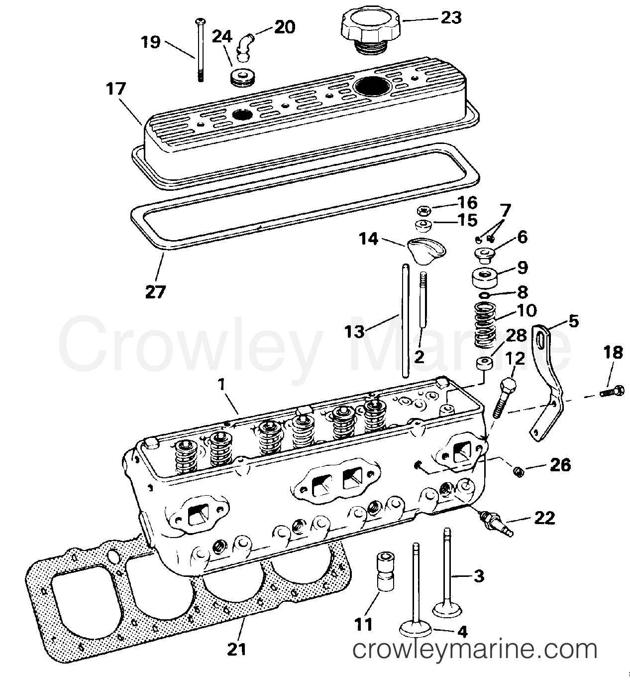 1994 OMC Stern Drive 5.7 - 572AGPMDA - CYLINDER HEAD