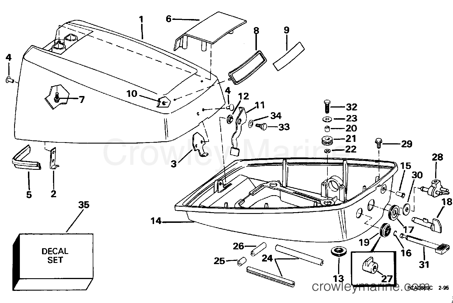 1996 Outboard 4 - BJ4RDHLEDS - ENGINE COVER