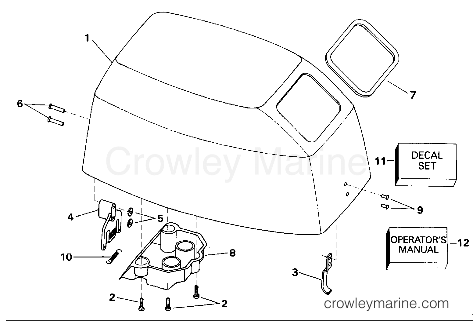 1992 Outboard 8 - J8SRLENM - ENGINE COVER