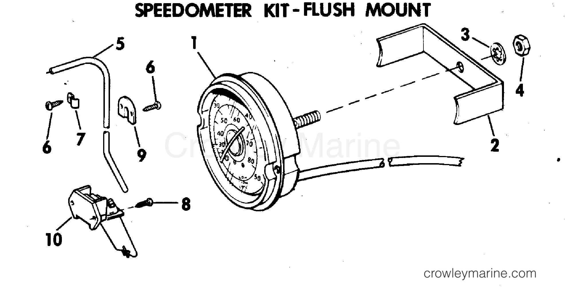 1978 Rigging Accessories - Instruments - SPEEDOMETER KIT - FLUSH MOUNT - 50 MPH