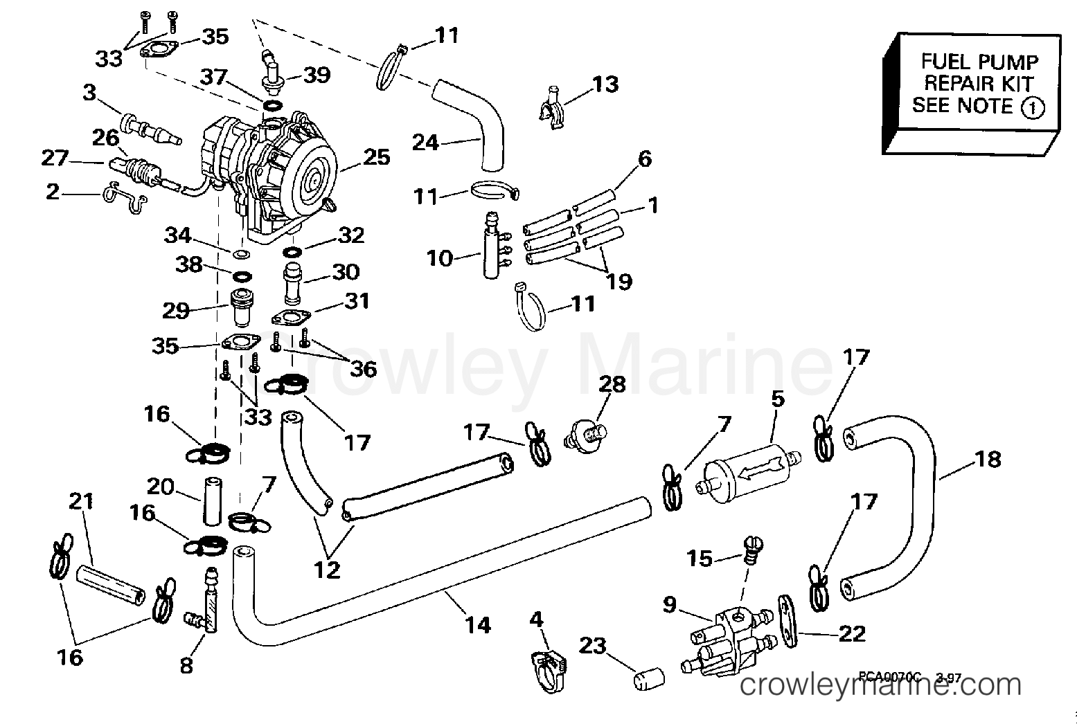 1998 Johnson Outboards 50 - X50ESLECC FUEL PUMP section
