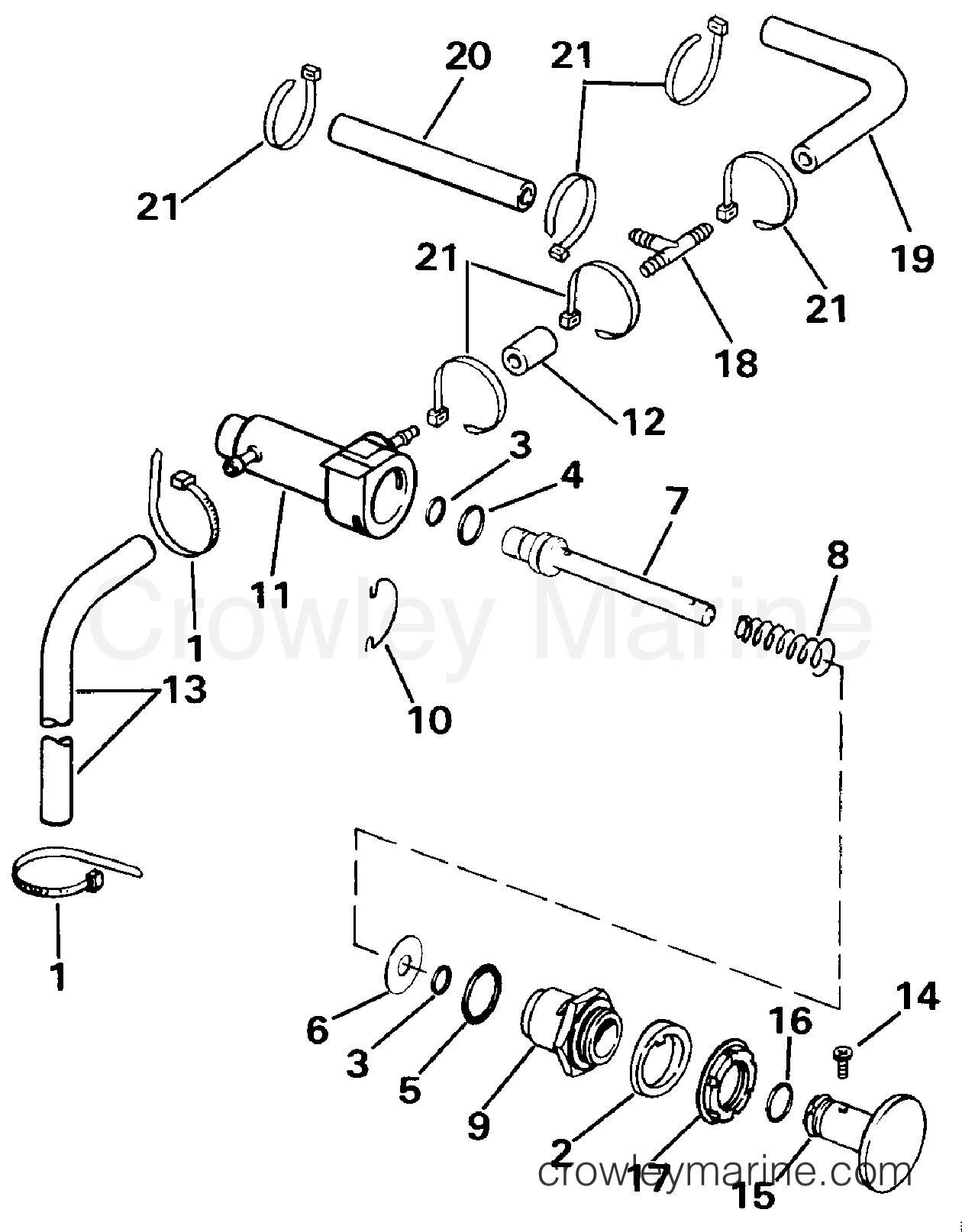 1986 Outboard 30 - J30TECDM - MANUAL PRIMER SYSTEM