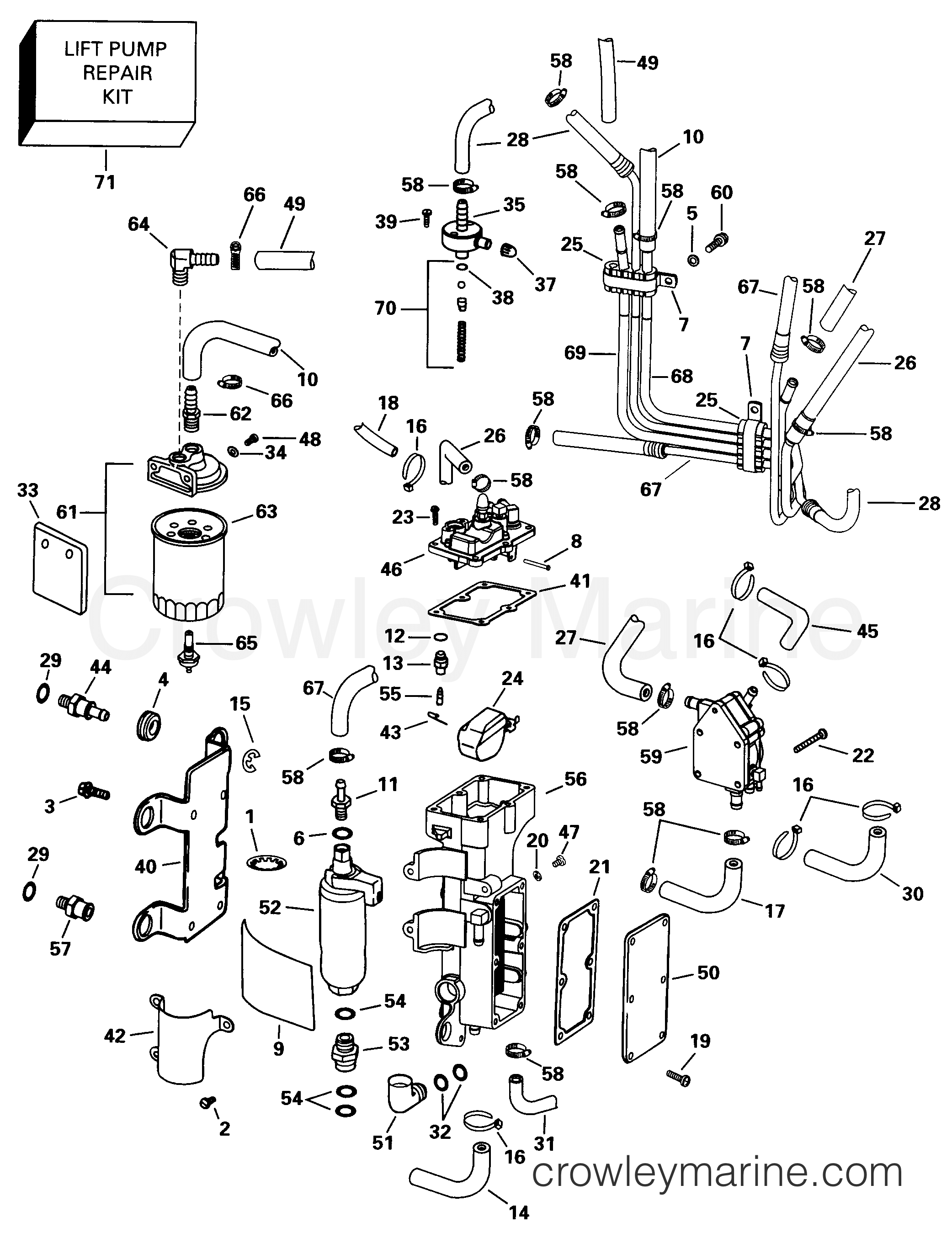 1998 Outboard 150 - J150FCXECR - FUEL COMPONENTS