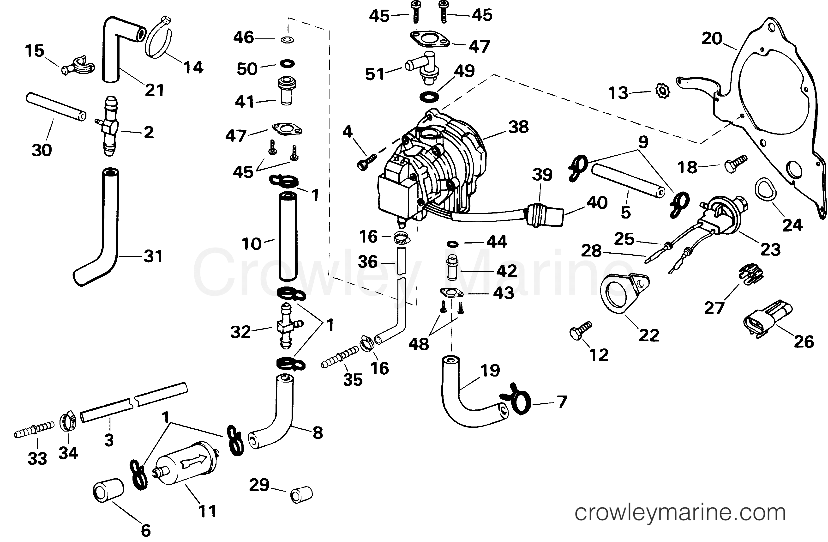 FUEL PUMP 2001 Johnson Outboards 200 BJ200VCSIF Crowley Marine