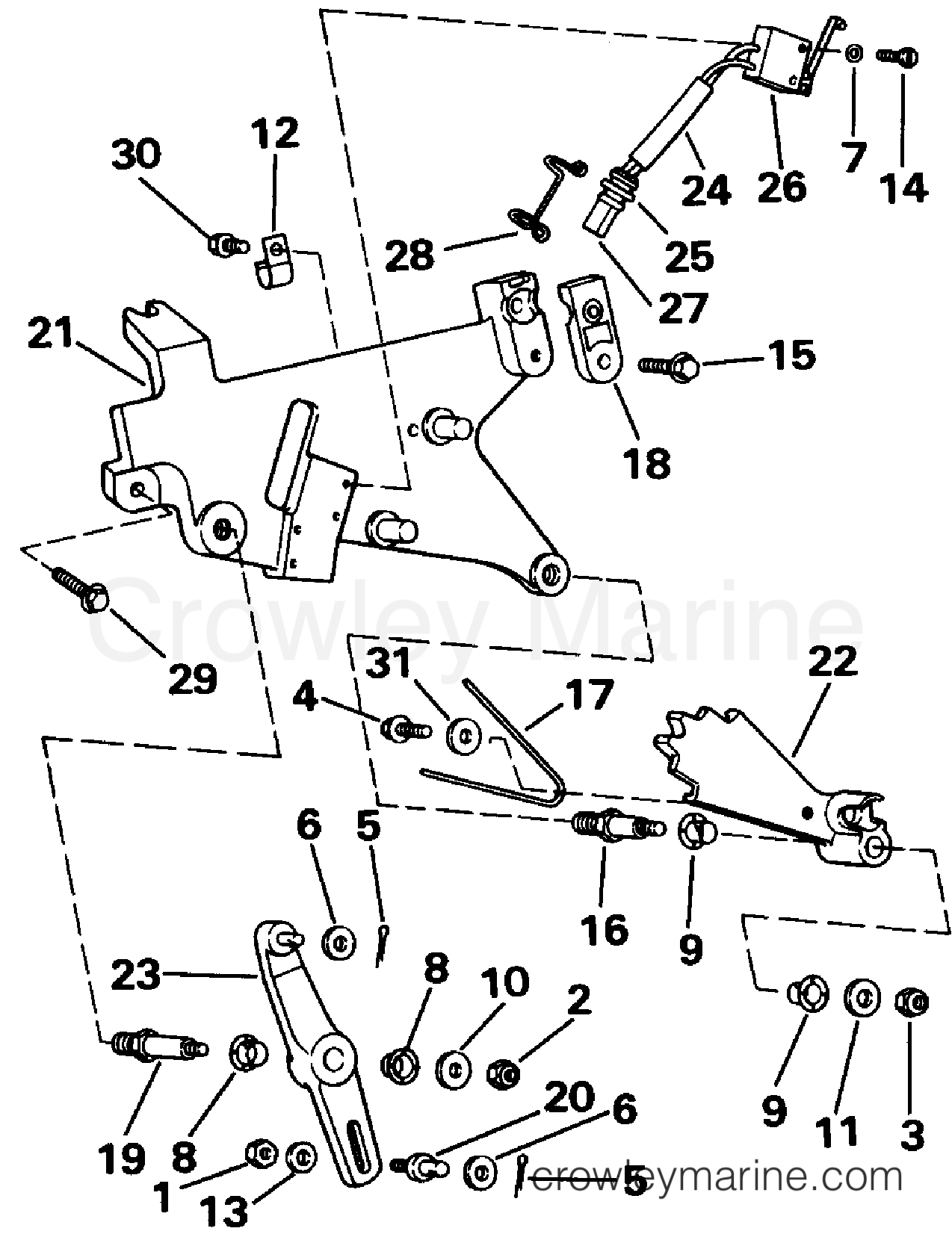 1992 Stern Drive 5.7 - 574APRAMH - SHIFT BRACKET