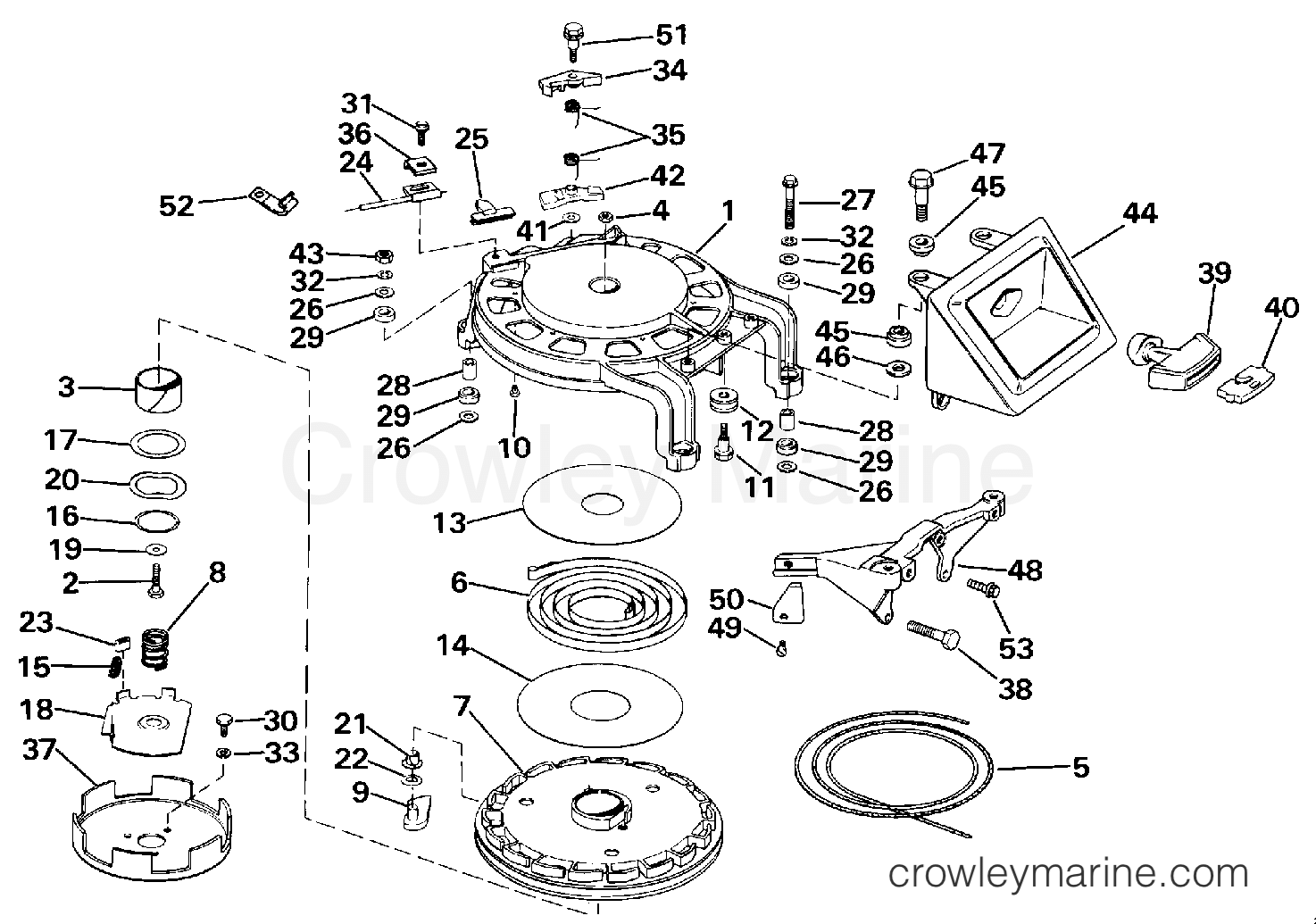 1986 Outboard 65 - J65TELCDR - REWIND STARTER