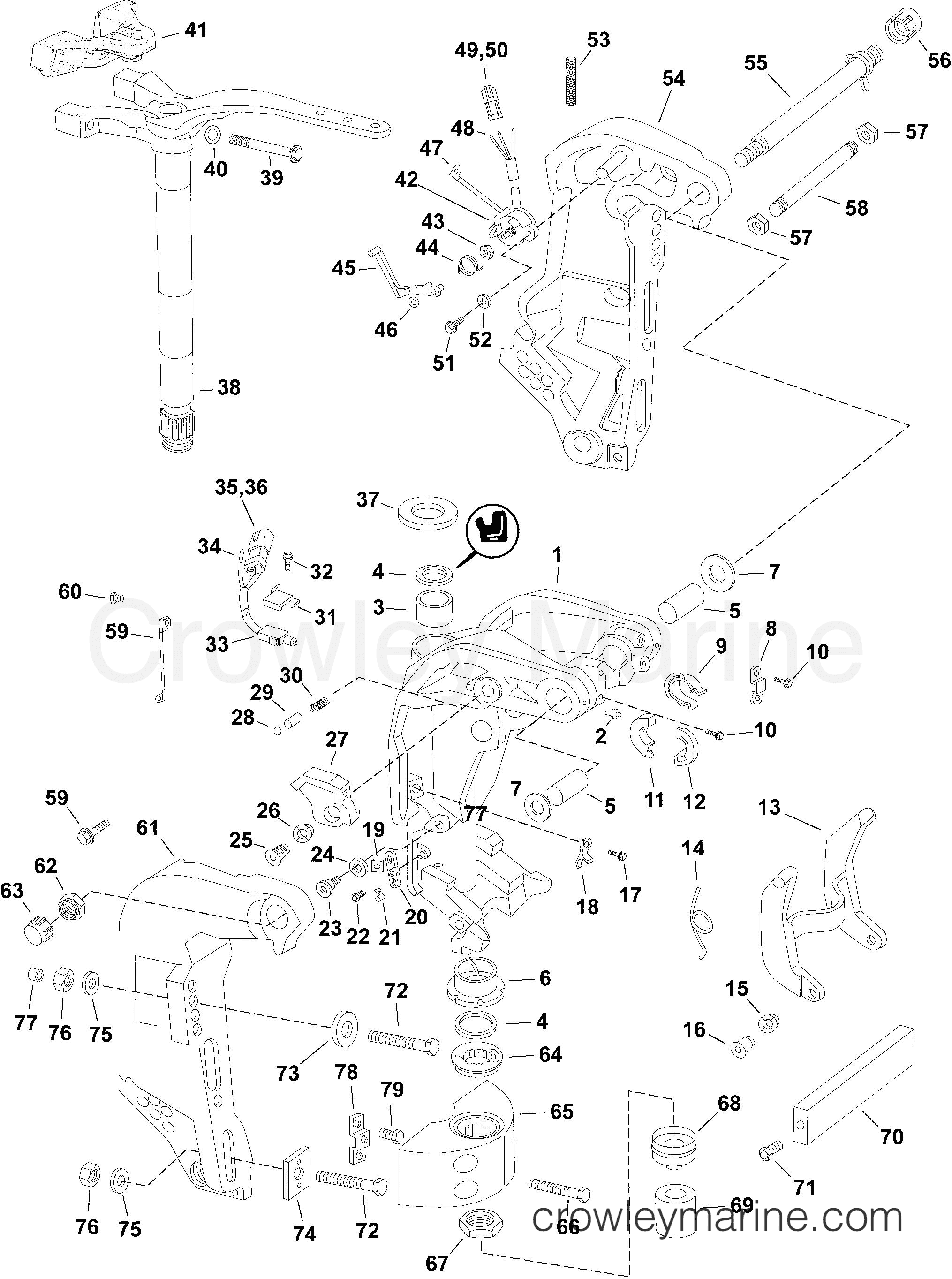 AB Outboard 300 - 3.4L - E300DCXABA - SWIVEL BRACKET