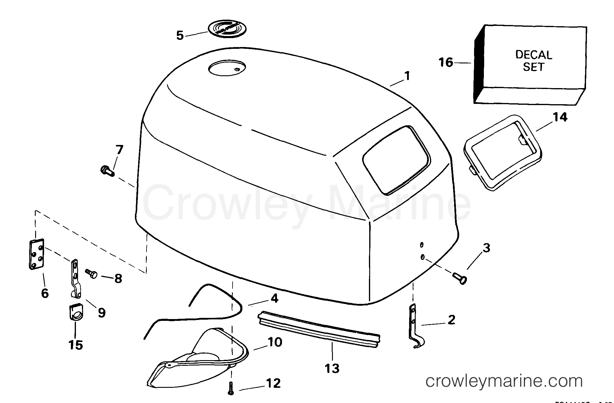 1999 Outboard 15 - E15RL4EEB - ENGINE COVER