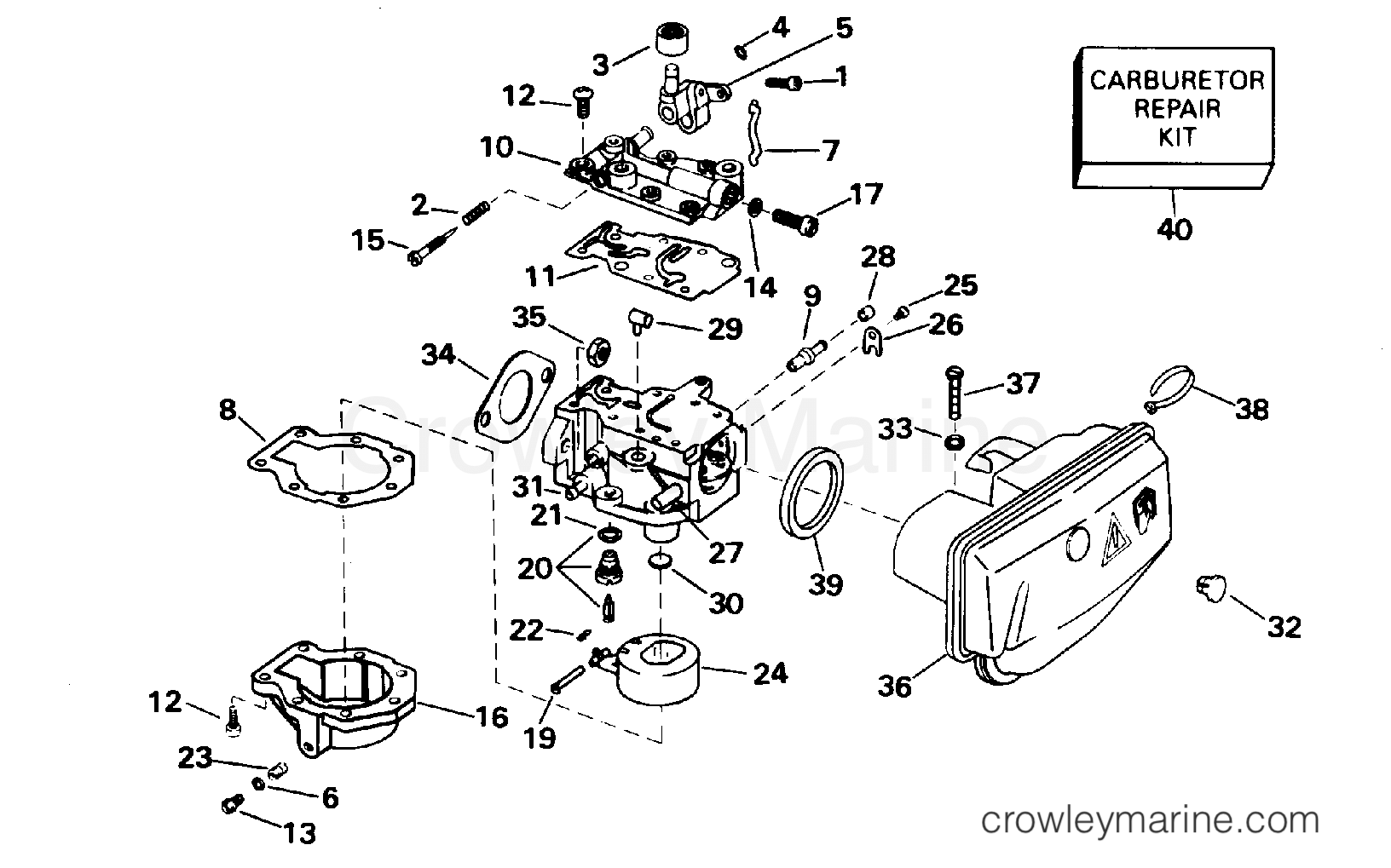 1996 Outboard 9.9 - J10REDD - CARBURETOR