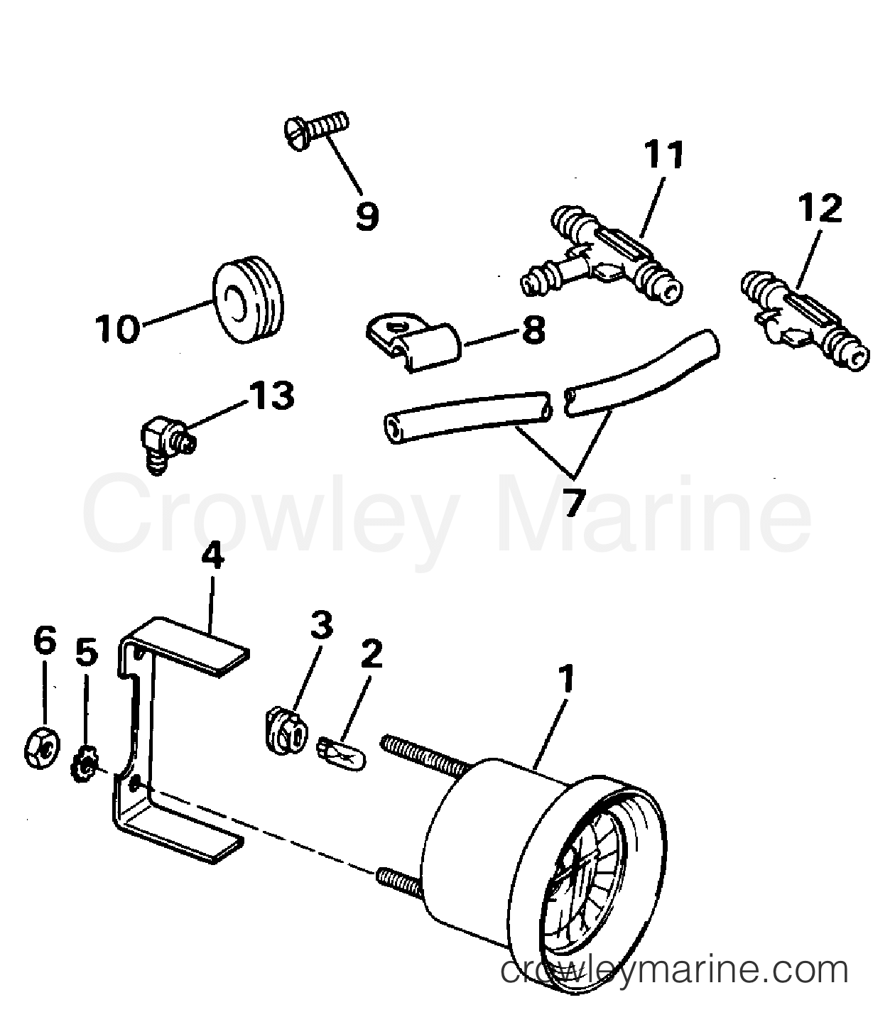 WATER PRESSURE GAUGE KIT 1995 Outboard 150 E150WTLEOR Crowley Marine