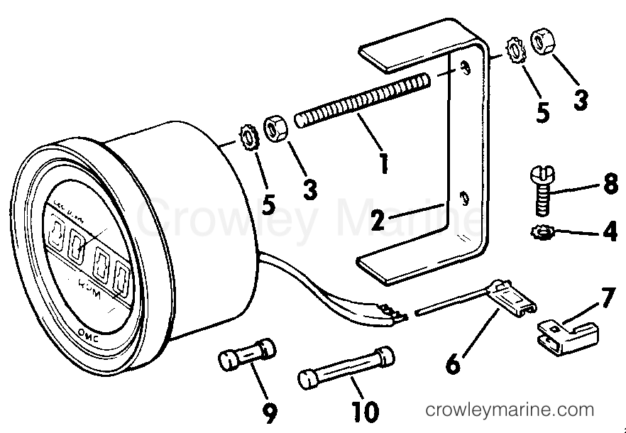 1987 Rigging OMC Stern Drive - All Models - TACHOMETER - FLUSH MOUNT - DIGITAL