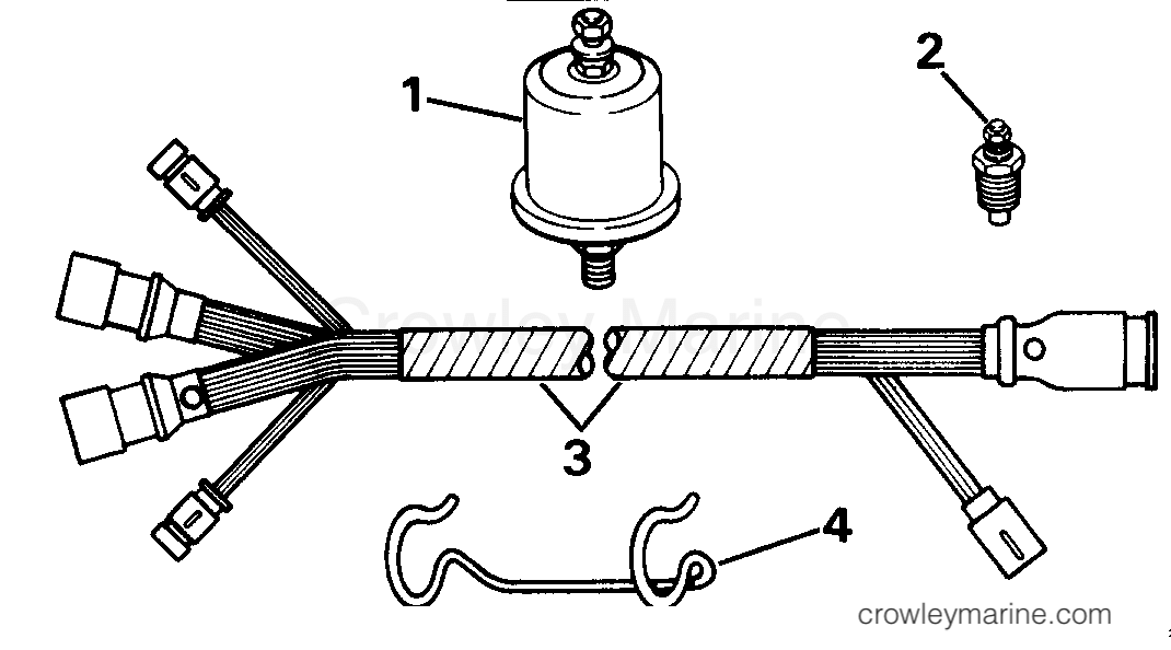 1992 Rigging OMC Stern Drive - All Models - SECOND STATION CONNECTOR-INSTRUMENTS & TRIM CABLE