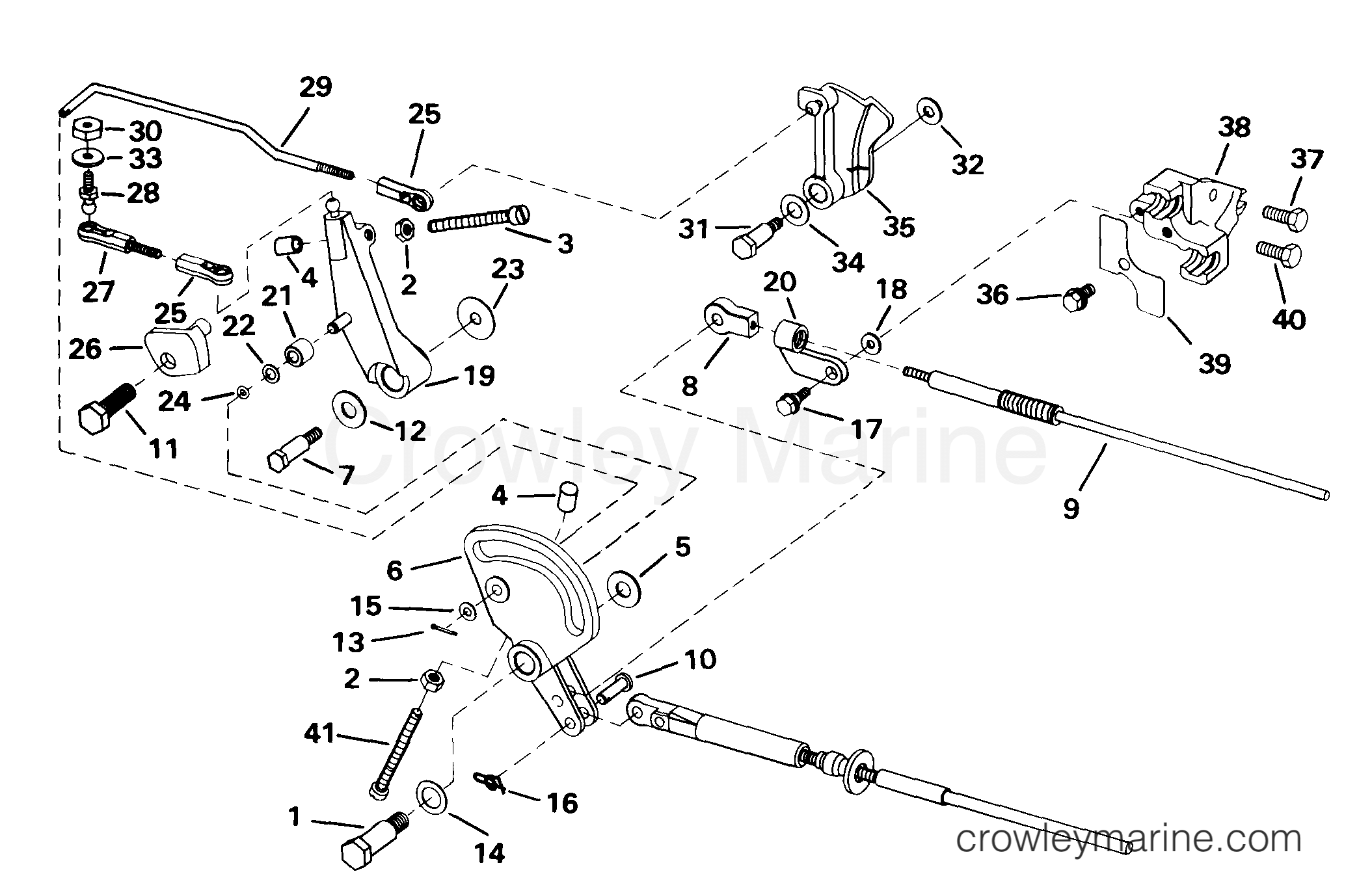 1999 Outboard 40 - BJ40EEEA - THROTTLE LINKAGE