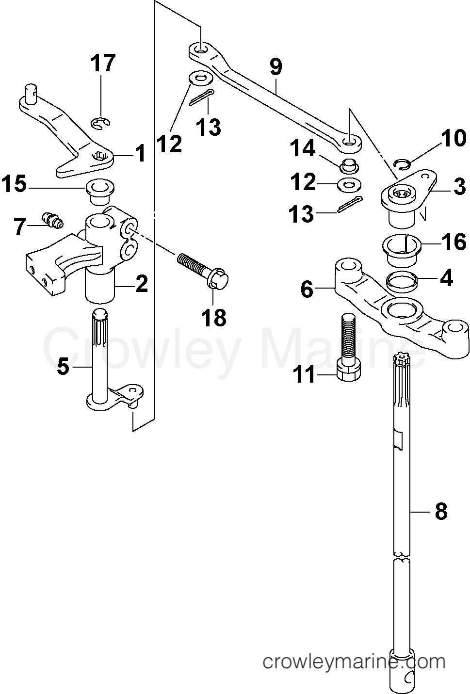 2003 Outboard 90 - J90PX4STS - SHIFT LINKAGE