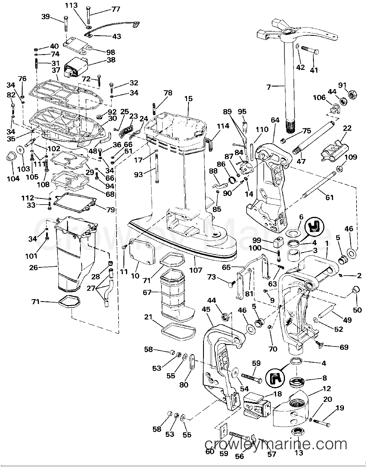 1987 Outboard 225 - J225PXCUB - MIDSECTION
