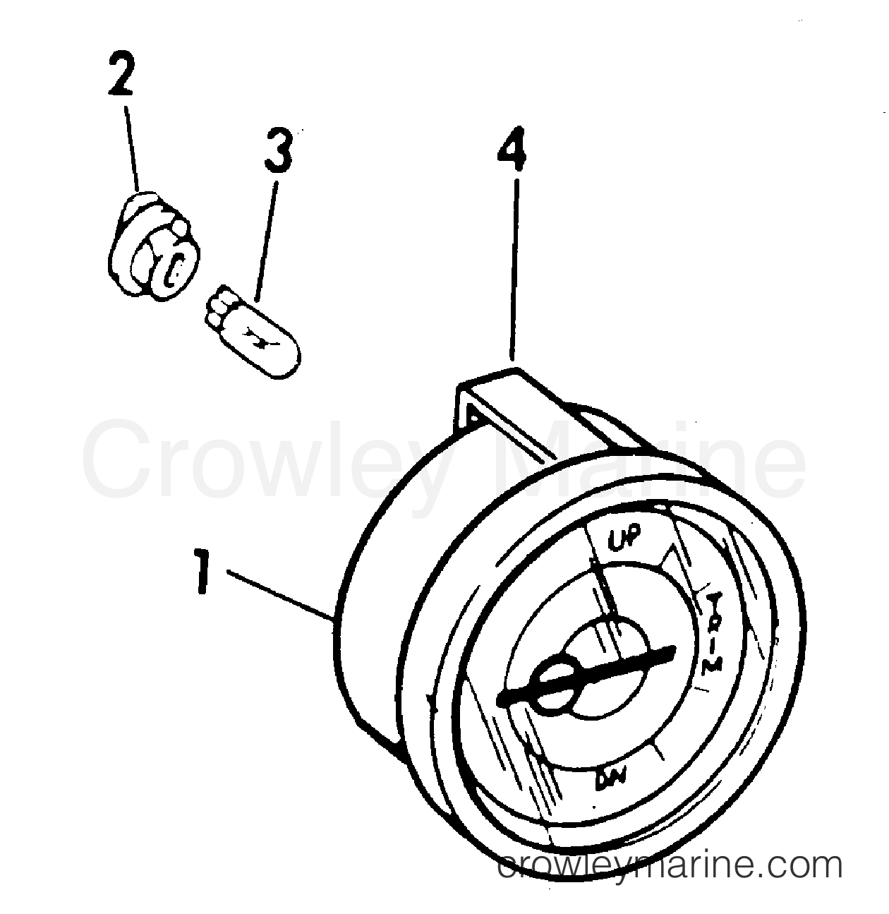 TRIM POSITION INDICATOR GAUGE KIT OPTIONAL ITEMALL MODELS 1977 Stern