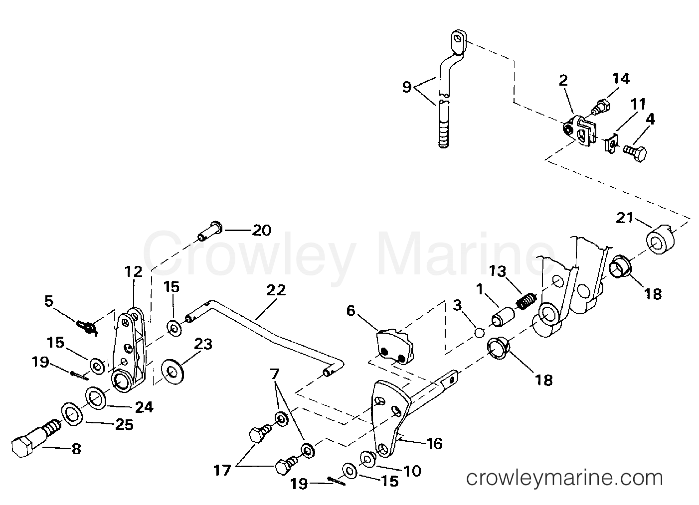 1992 Outboard 50 - E50RNLIB - SHIFT & THROTTLE LINKAGE (CONTINUED)