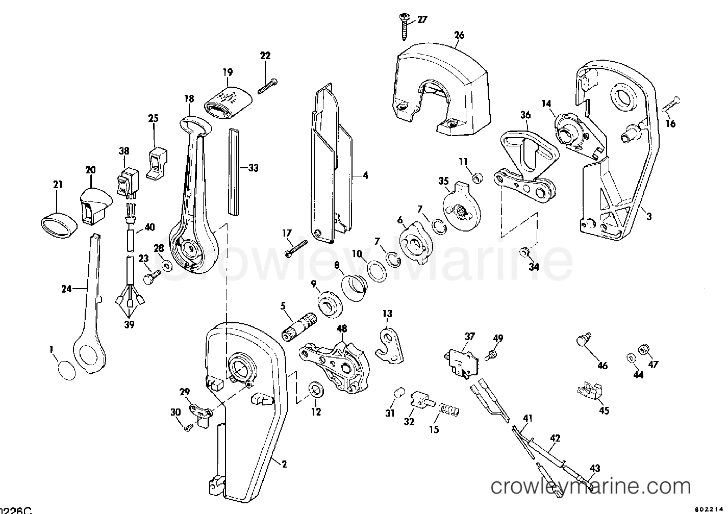 1980 Rigging Accessories - Remote Controls - REMOTE CONTROL ASSEMBLY- BINNACLE MOUNT 7.5-235