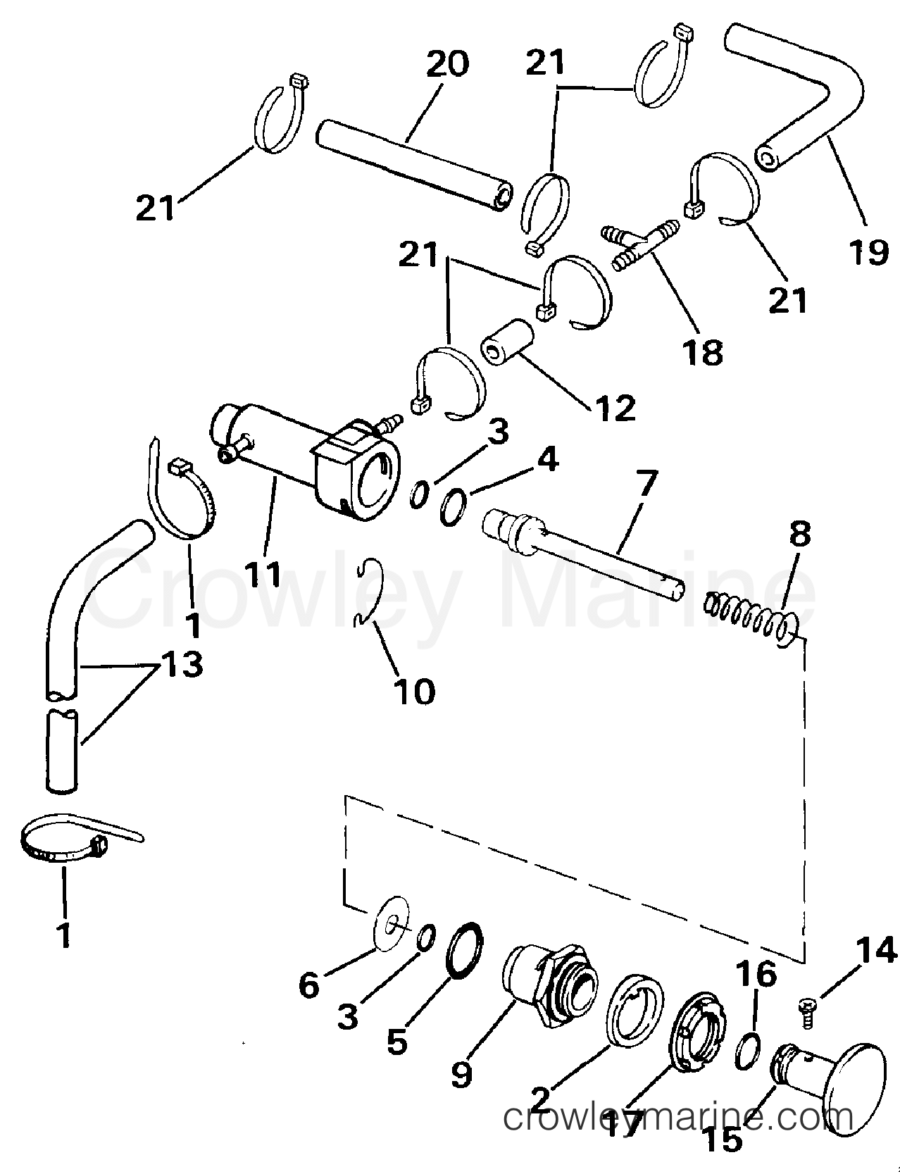 1987 Outboard 25 - E25TELCUR - MANUAL PRIMER SYSTEM