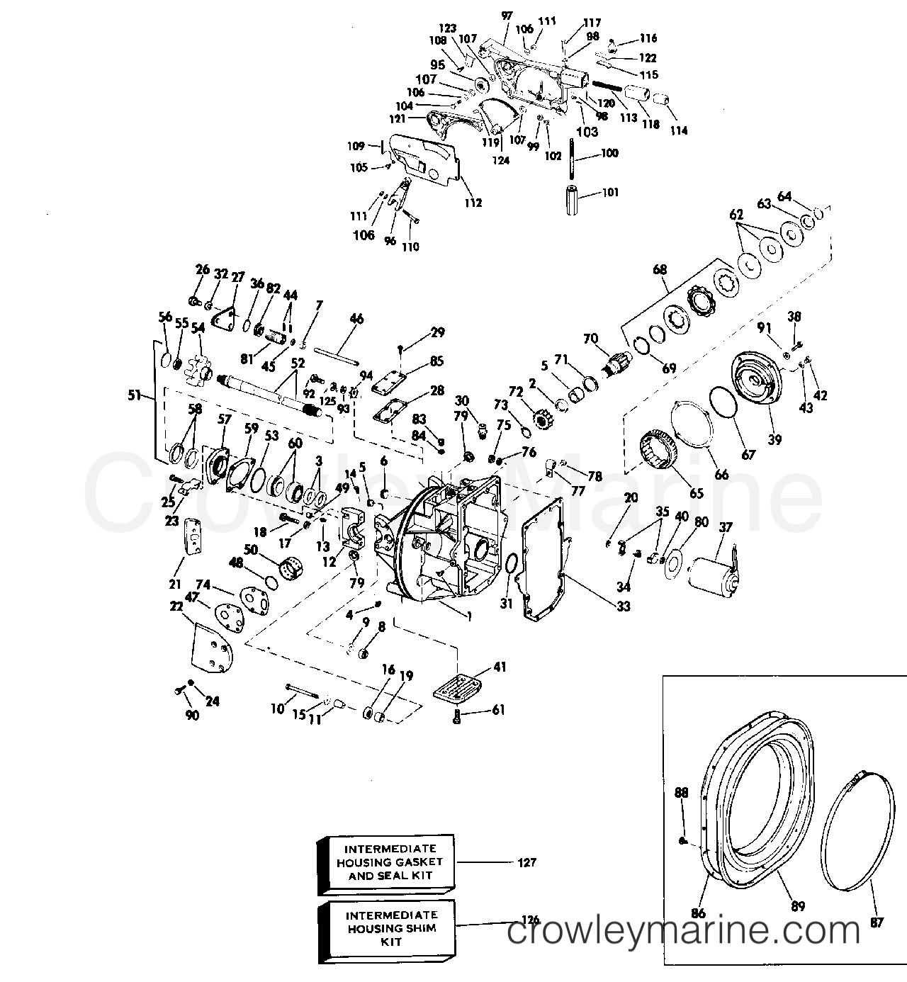 1978 OMC Stern Drive 240 - 990250P INTERMEDIATE HOUSING GROUP section