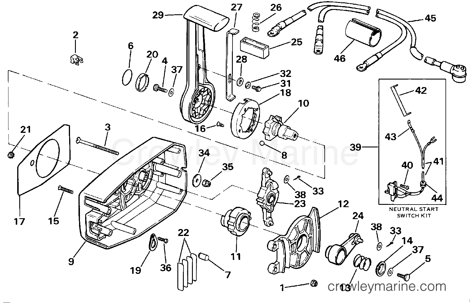 1987 Outboard 28 - J28ESLCUC - REMOTE CONTROL - SURFACE MOUNT