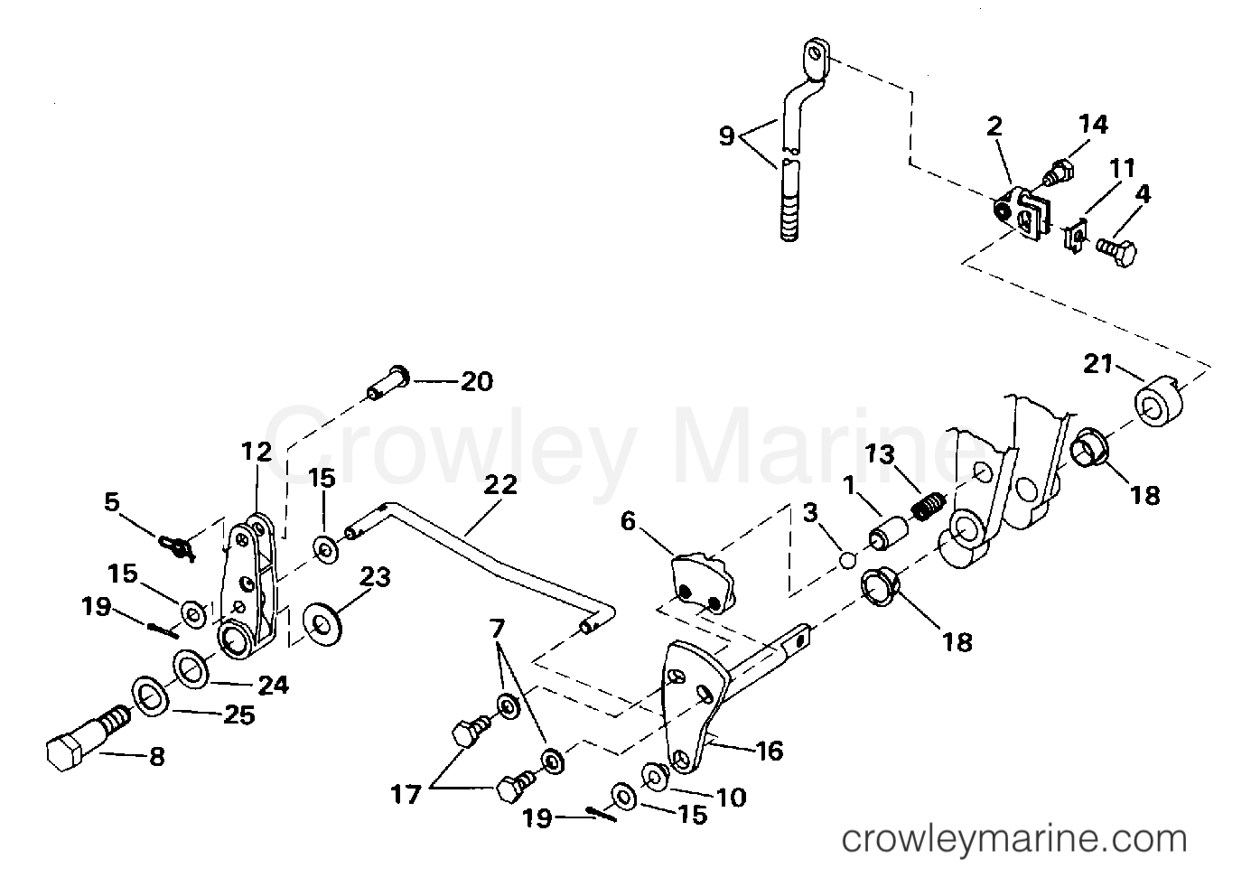 1996 Outboard 48 - J48ESLEDC - SHIFT & THROTTLE LINKAGE (CONTINUED)