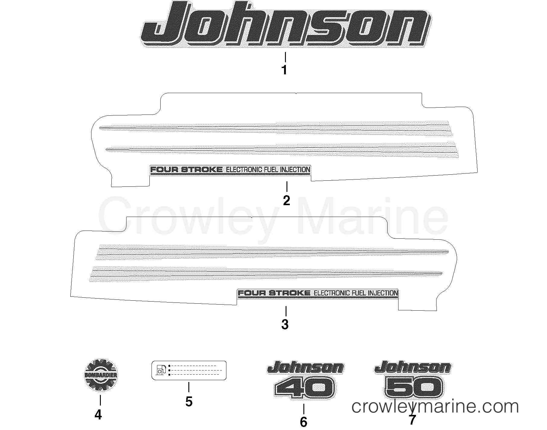 2005 Outboard 40 - J40PL4SOB - DECALS
