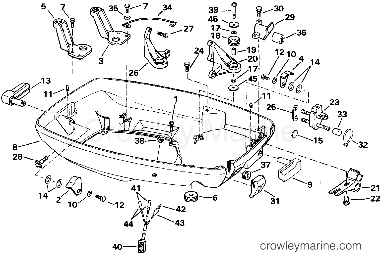 1991 Outboard 60 - J60TTLEIB - LOWER ENGINE COVER
