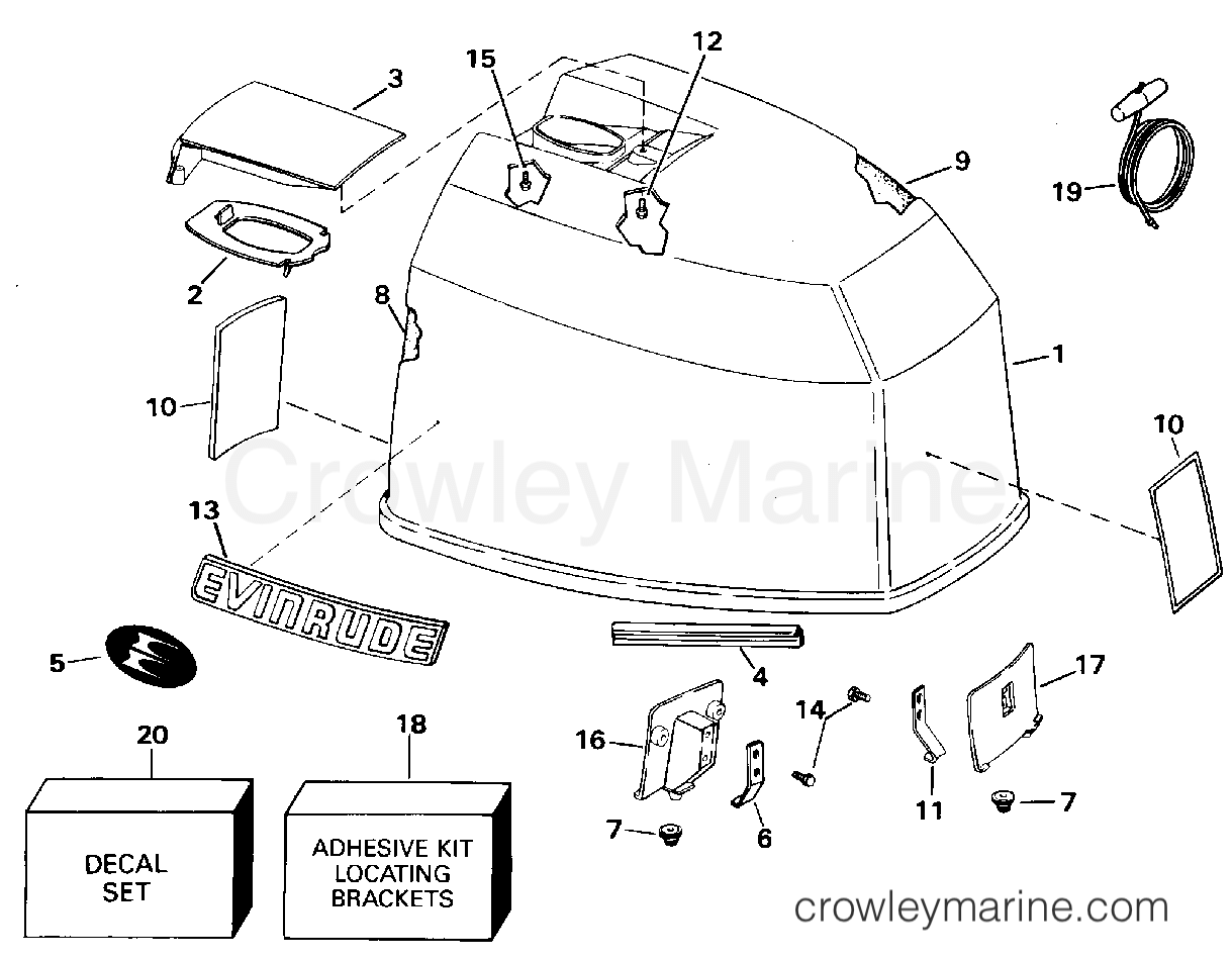 1995 Outboard 85 - J85TTLEOR - ENGINE COVER - EVINRUDE