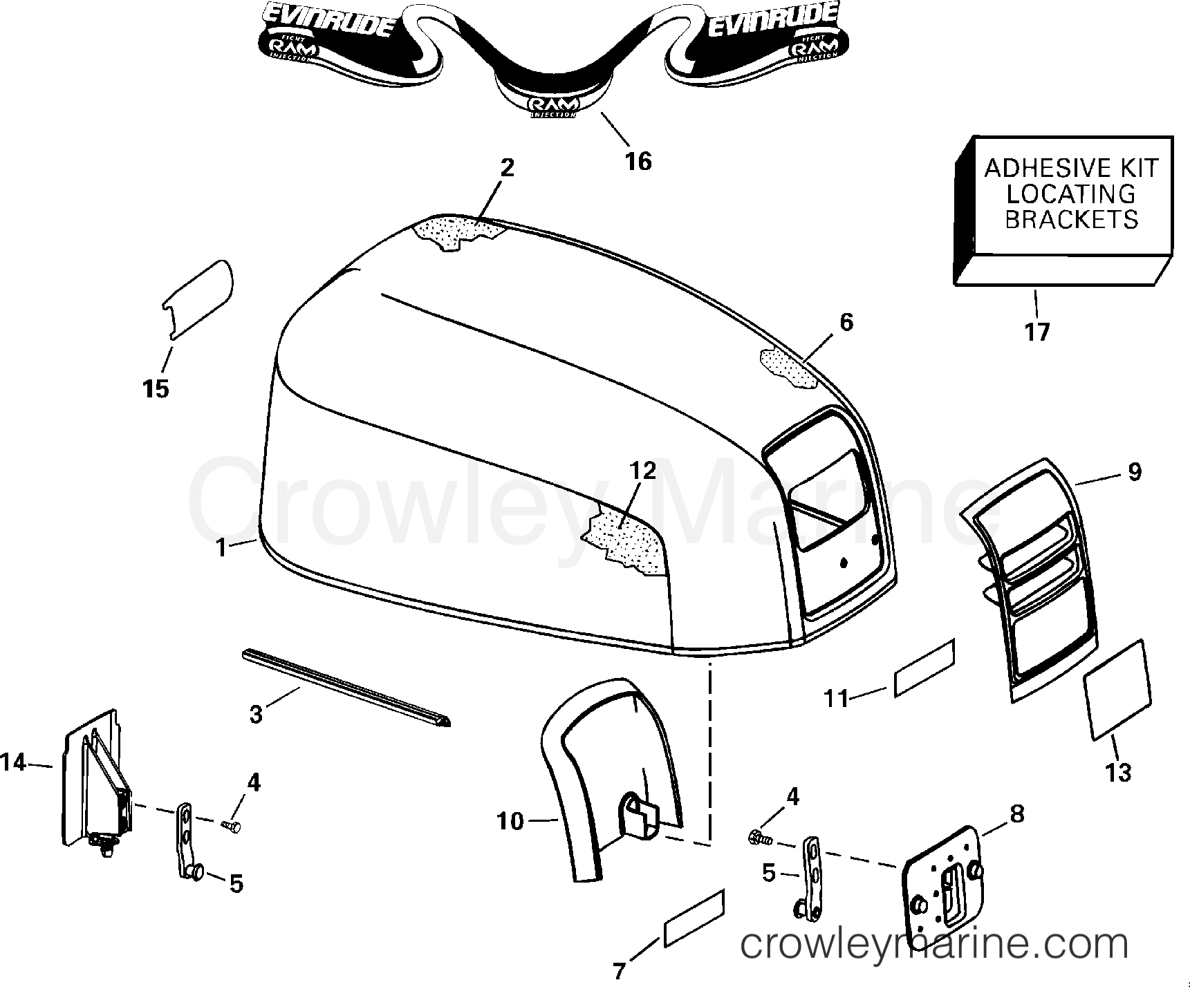 2000 Outboard 90 - E90FPLSSH - ENGINE COVER