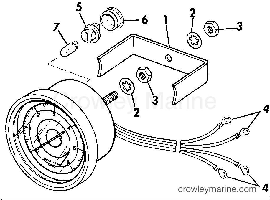 1985 Rigging OMC Stern Drive - All Models - TACHOMETER KIT