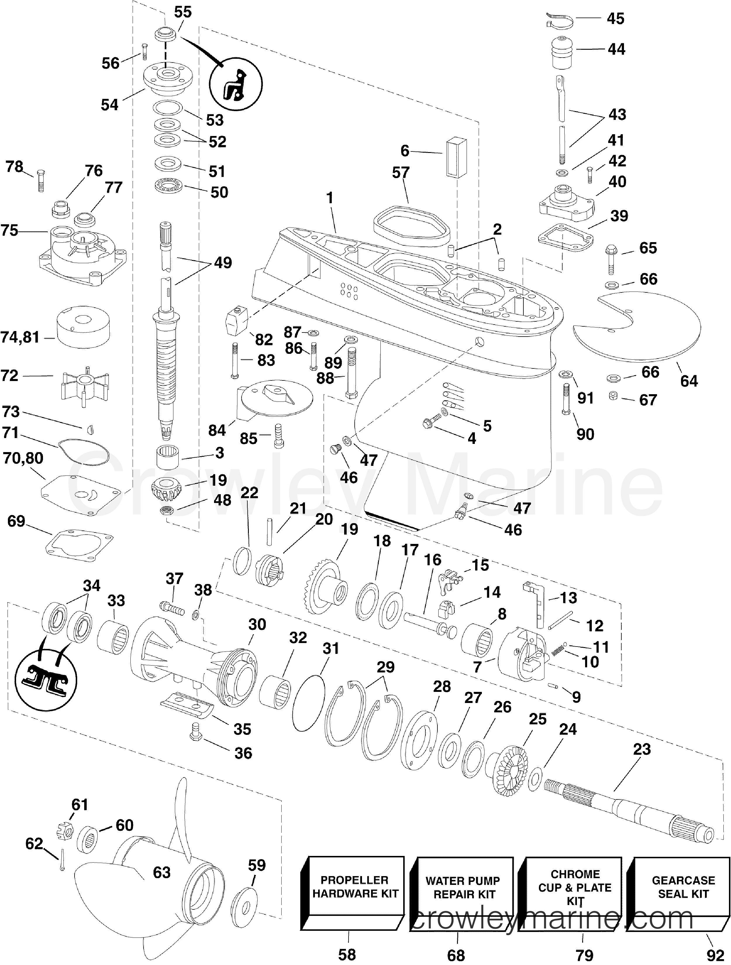 2009 Outboard 55 - E55MRLSER - GEARCASE