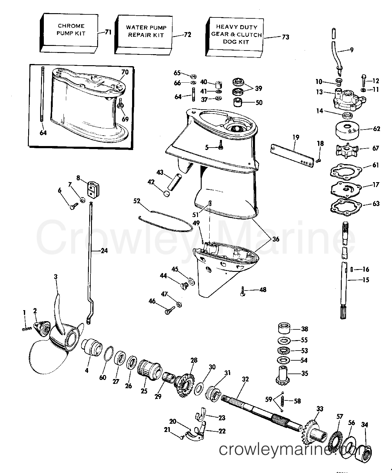 1979 Outboard 35 - 35EL79A - GEARCASE - 25